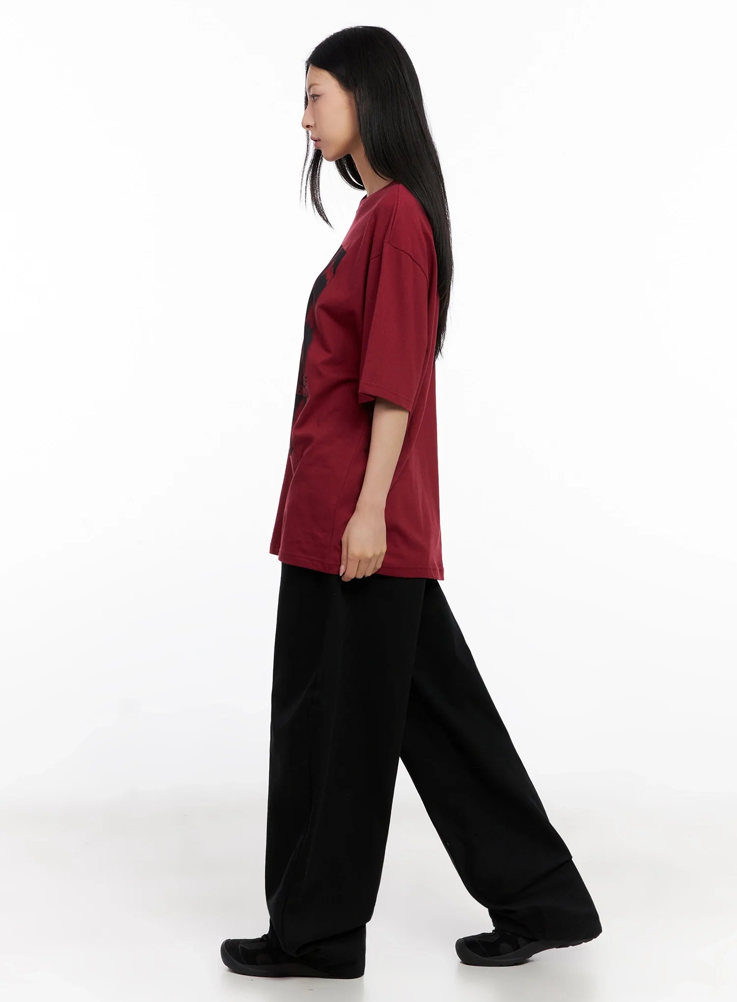 Oversized Graphic Print Tee IG508