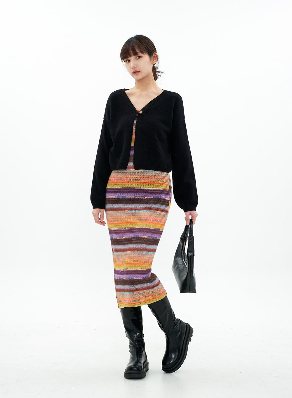 Single Button Cropped Cardigan CA07