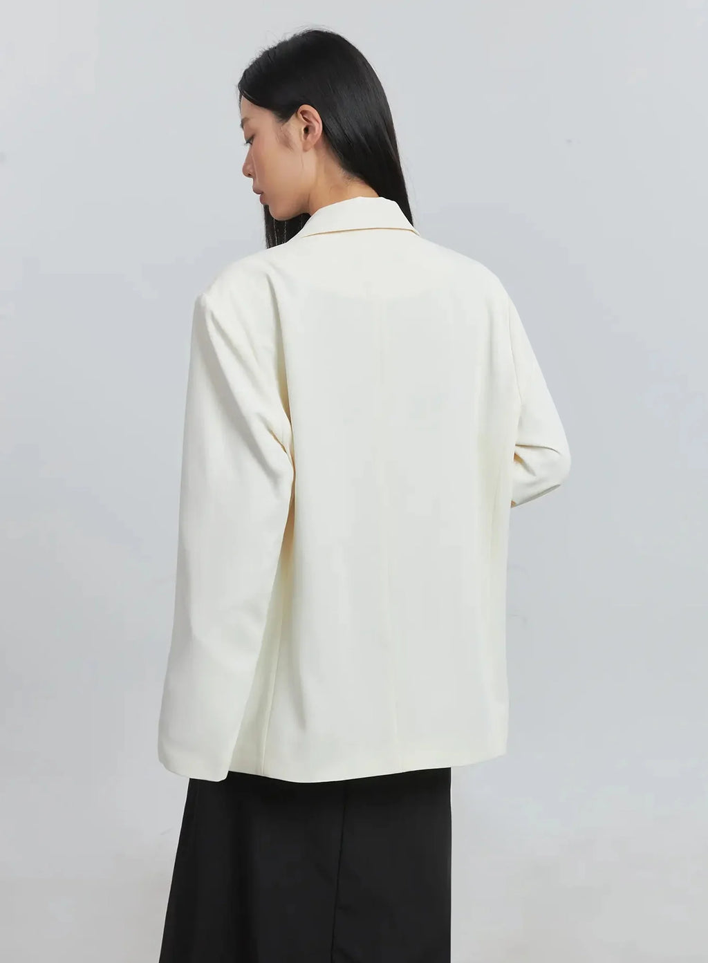 Classic Oversized Blazer (Light beige) IU512