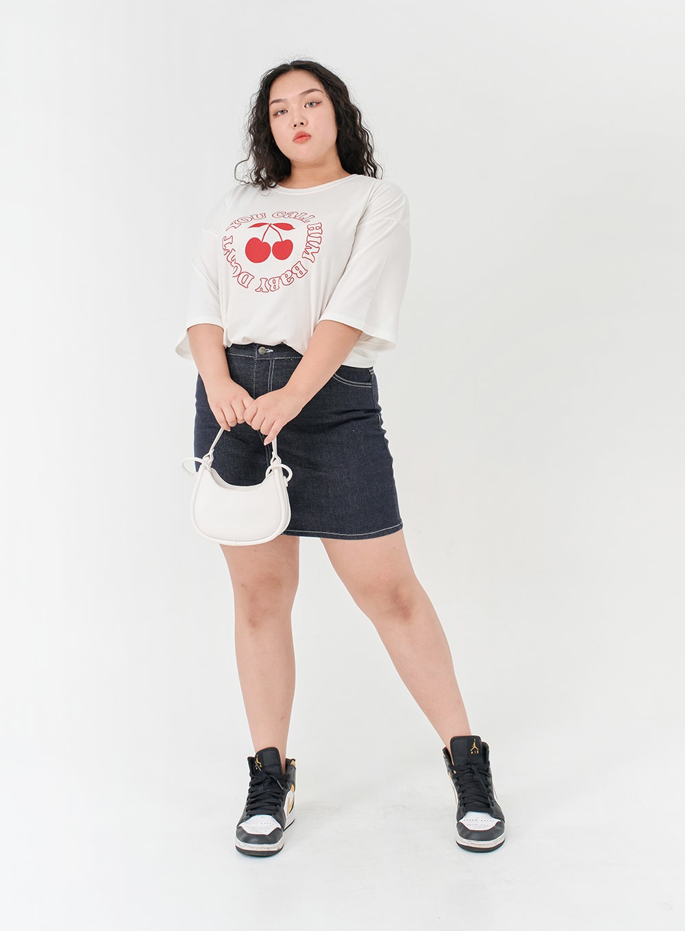 Plus Stitch Span Denim Skort IG09