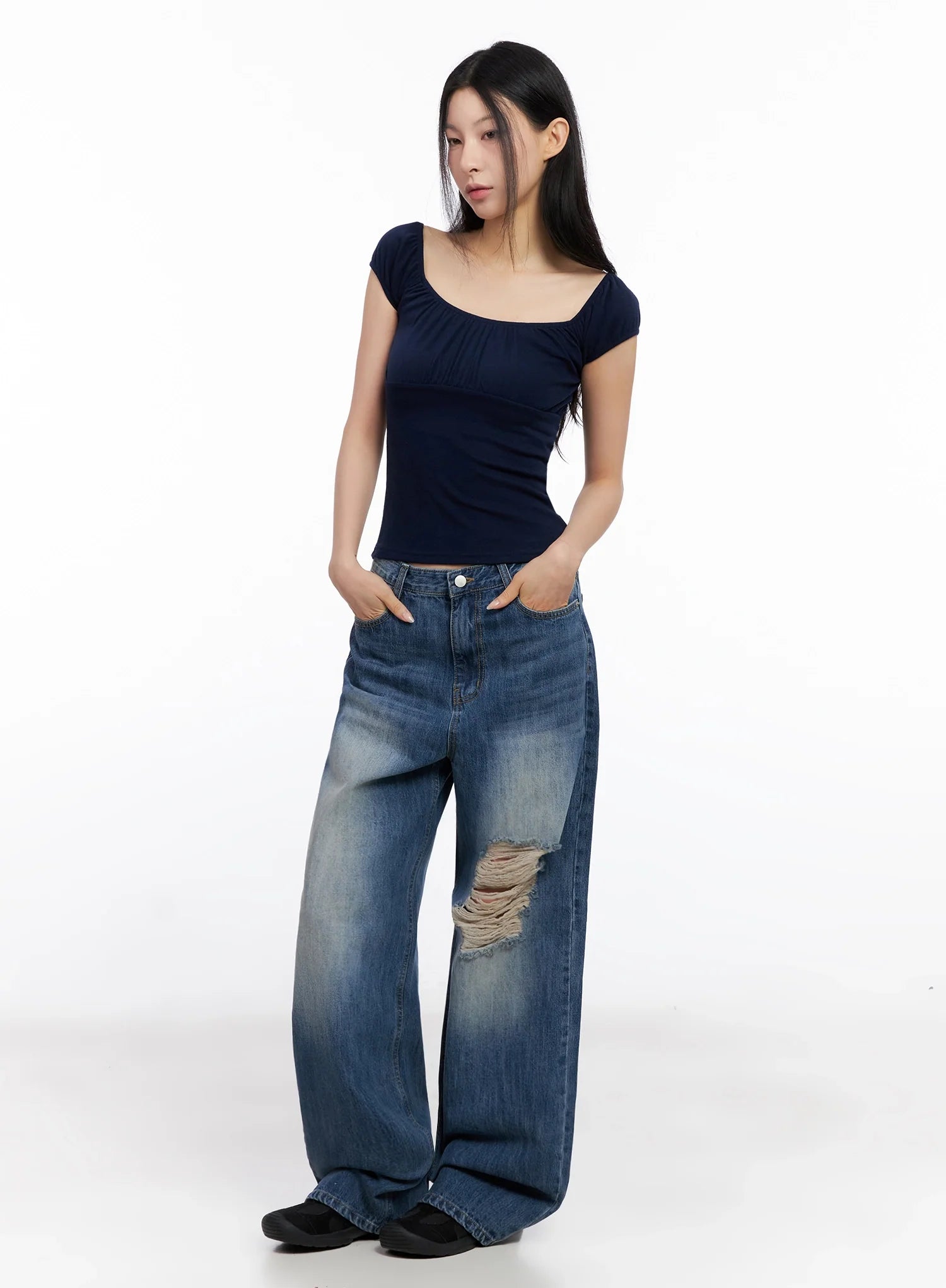 Off-Shoulder Puff Sleeve Top IG508