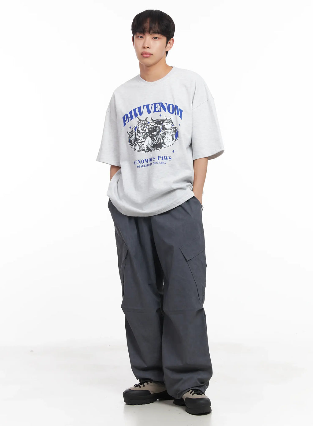 Men's Wide-Leg Cargo Pants IU519