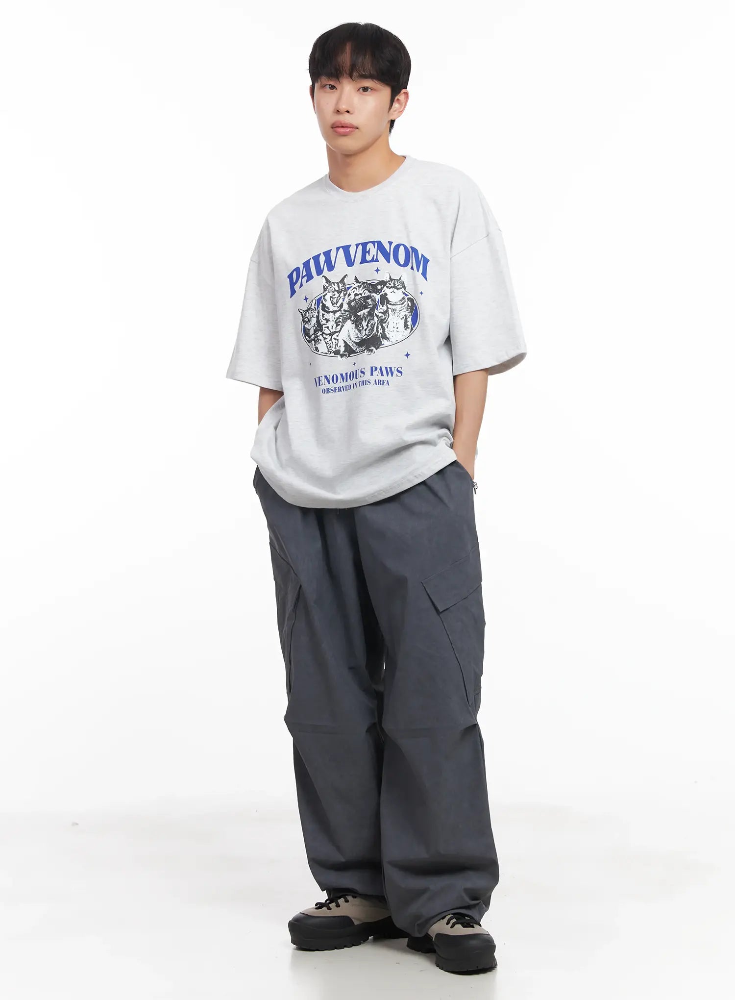 Men's Wide-Leg Cargo Pants IU519