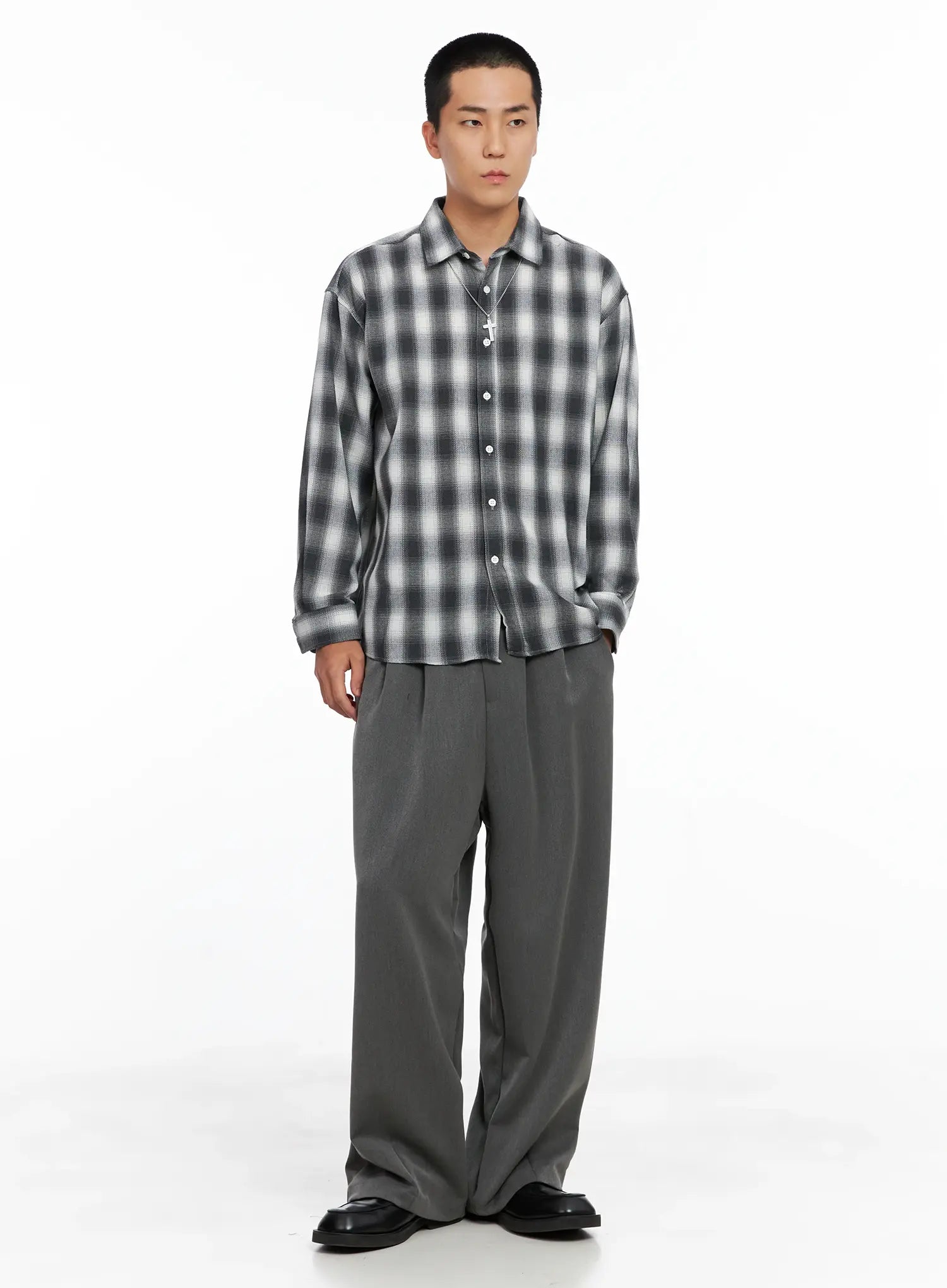 Men's Pintuck Wide-Leg Trousers IS502