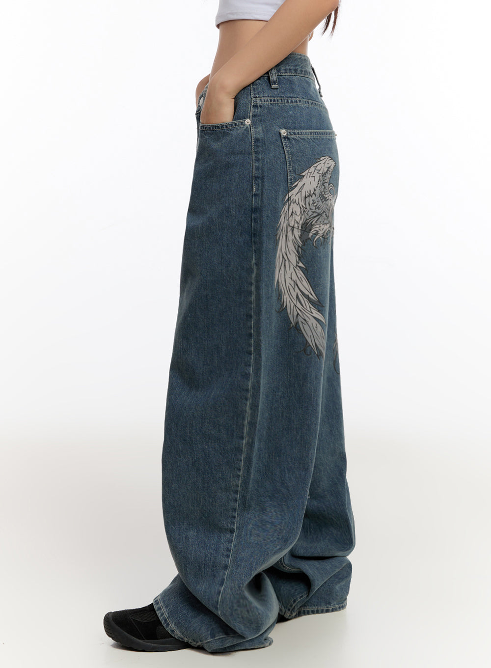 Hayden Wide-Leg Graphic Jeans IU509
