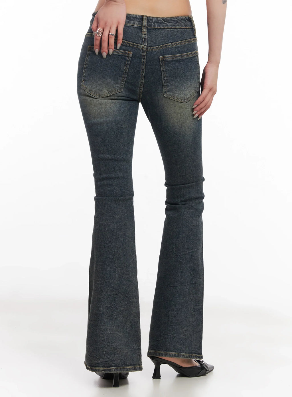 Asa Flared Seamline Denim Pants  IC503