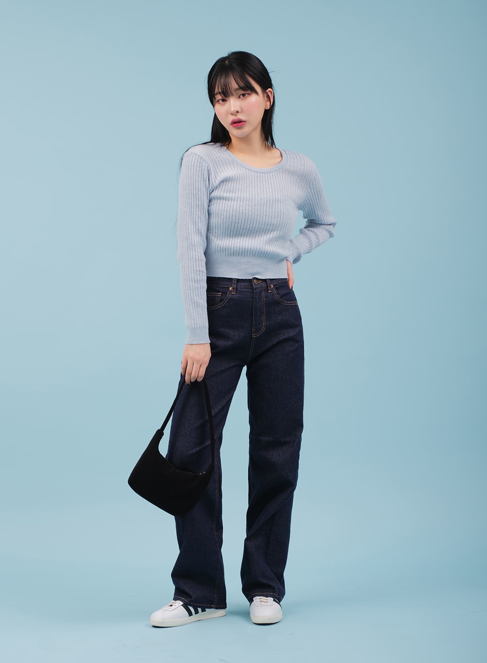 Ribbed Cropped Knit Top CM17