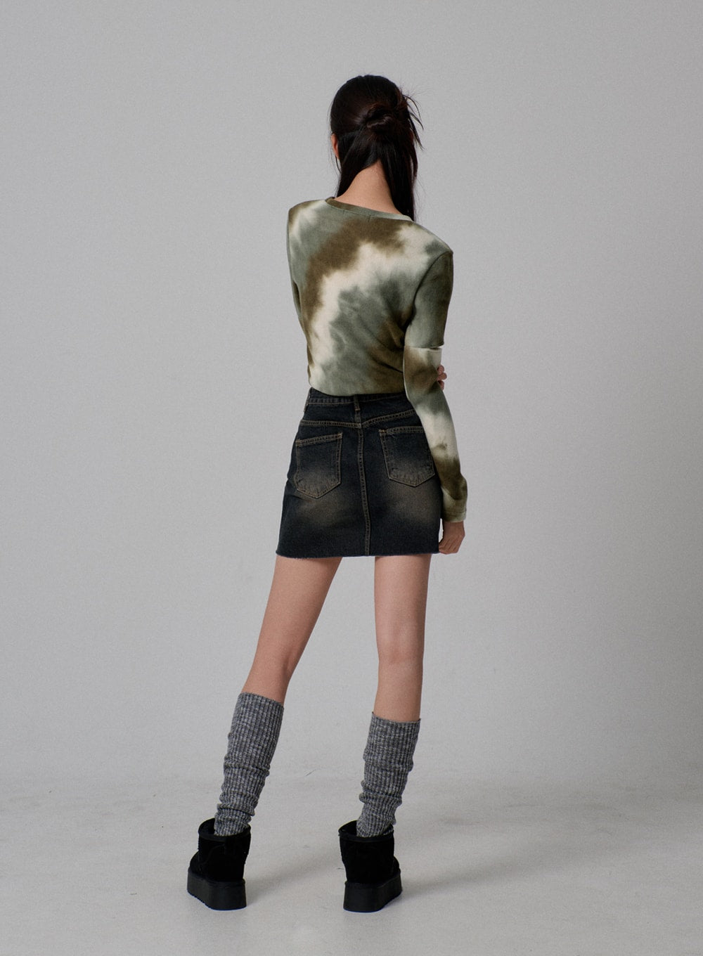 High Waist Denim Mini Skirt IJ310