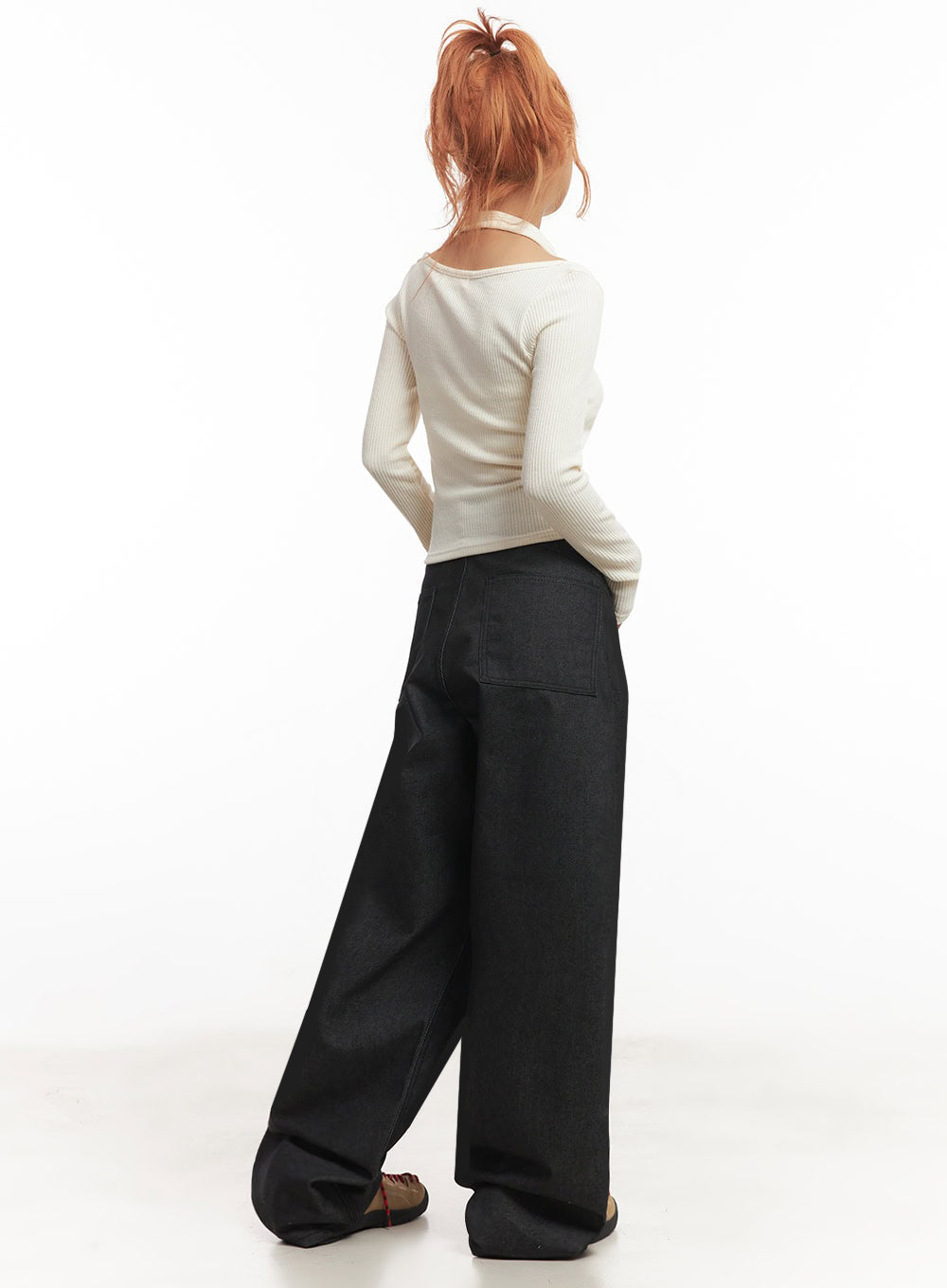 Halter Buttoned Long Sleeve Top IA515