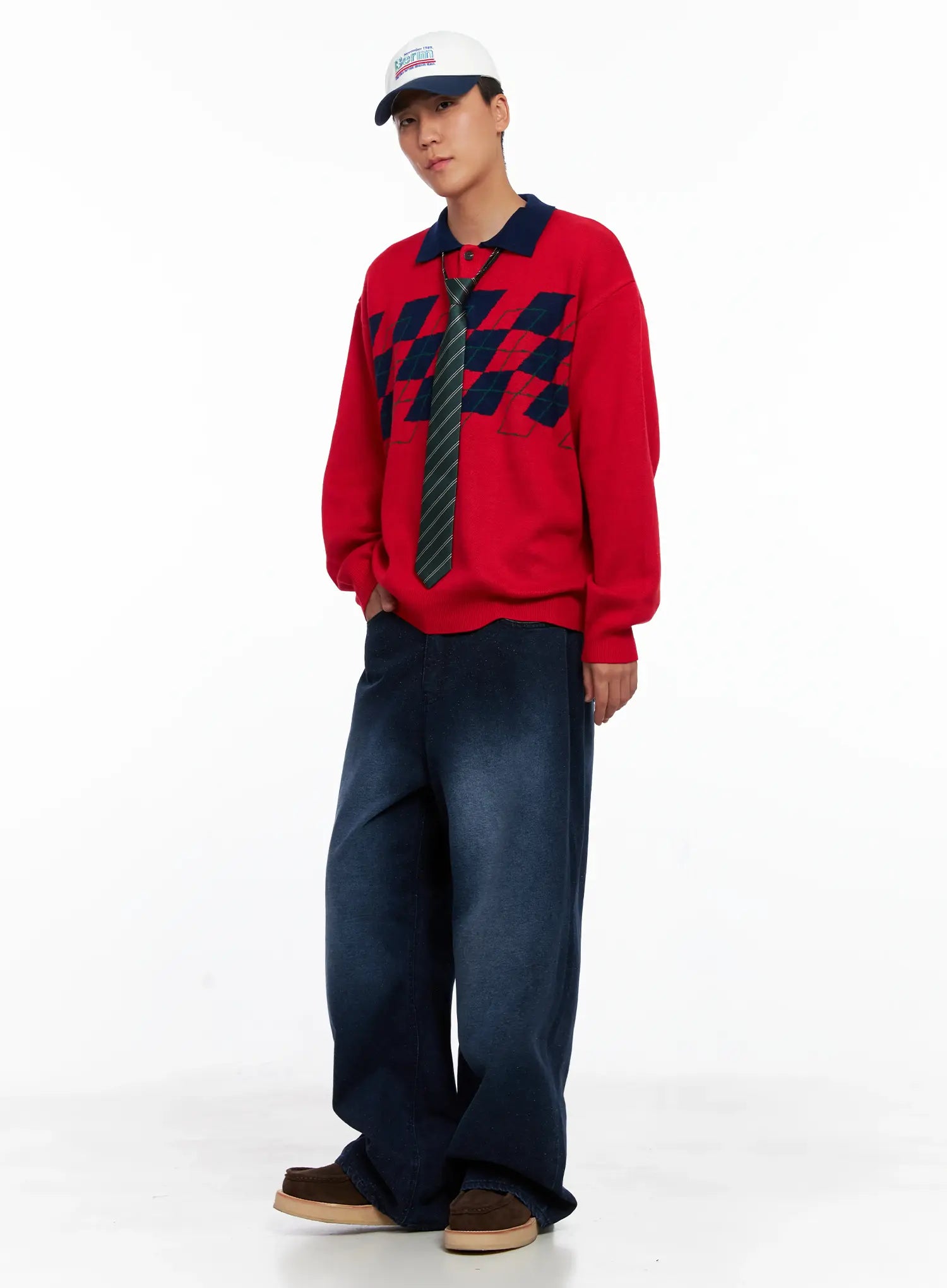 Men's Argyle Henley Knit IS510