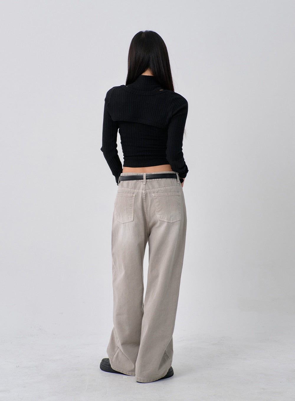 Knit Turtleneck Tank Top And Bolero Set CN11