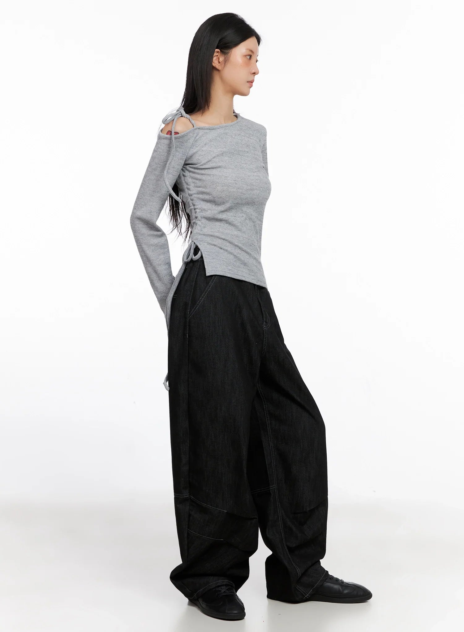 Leyla Pin-Tuck Wide-Leg Jeans IS515