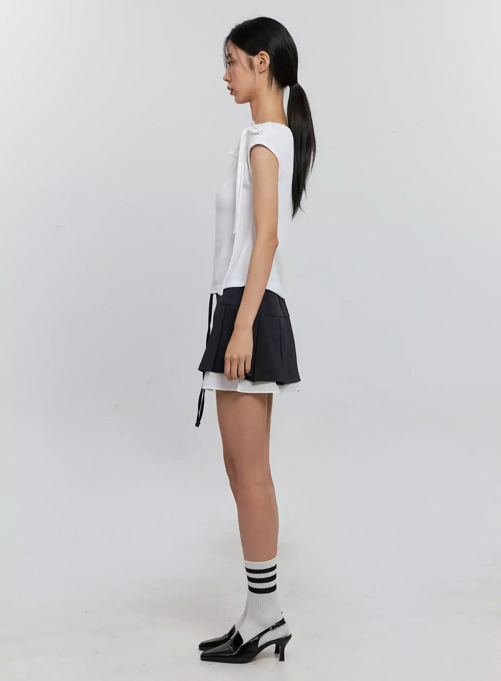 Layered Pleated Mini Skirt IS516