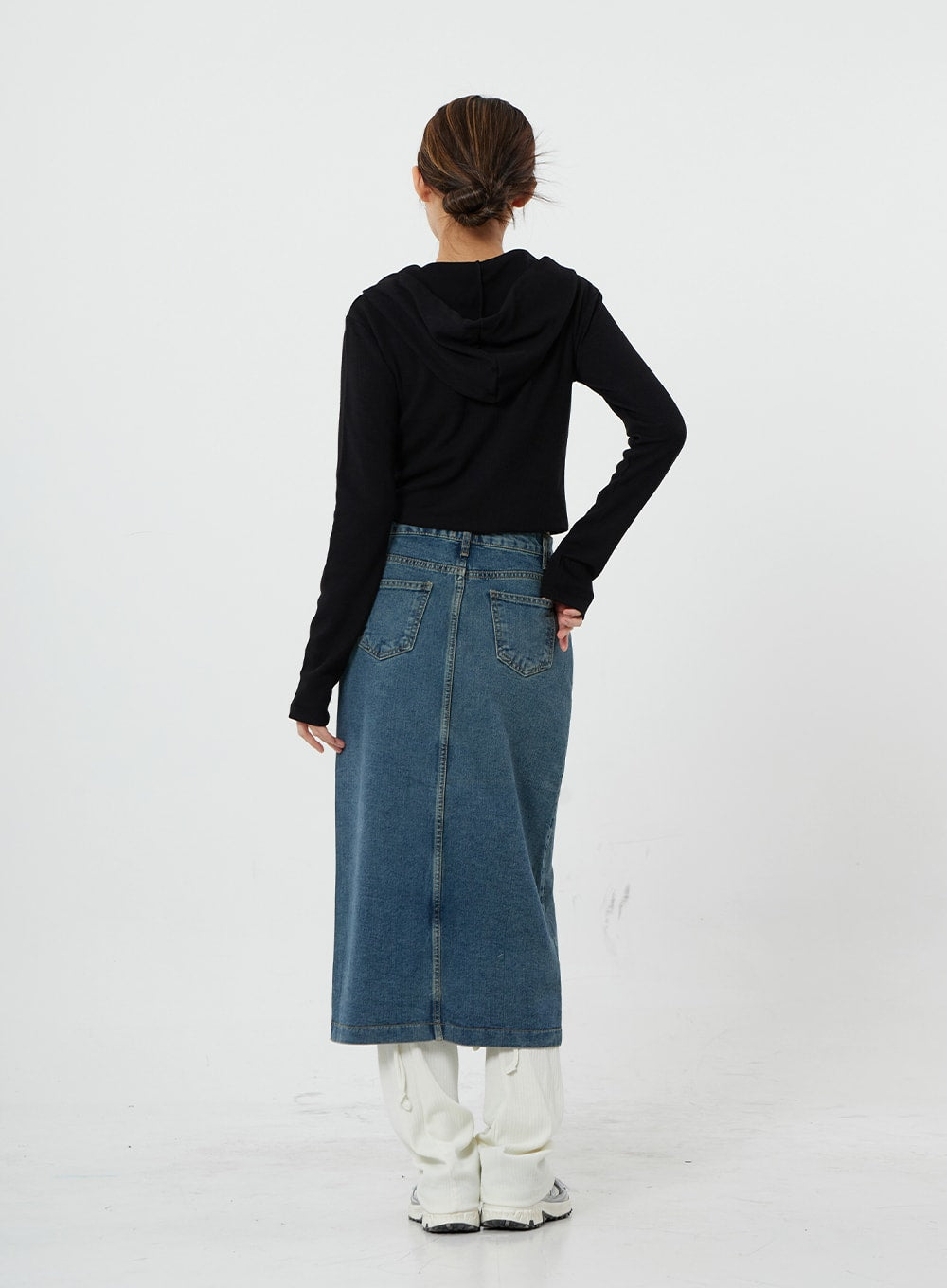 Washing Denim Long Skirt CS19