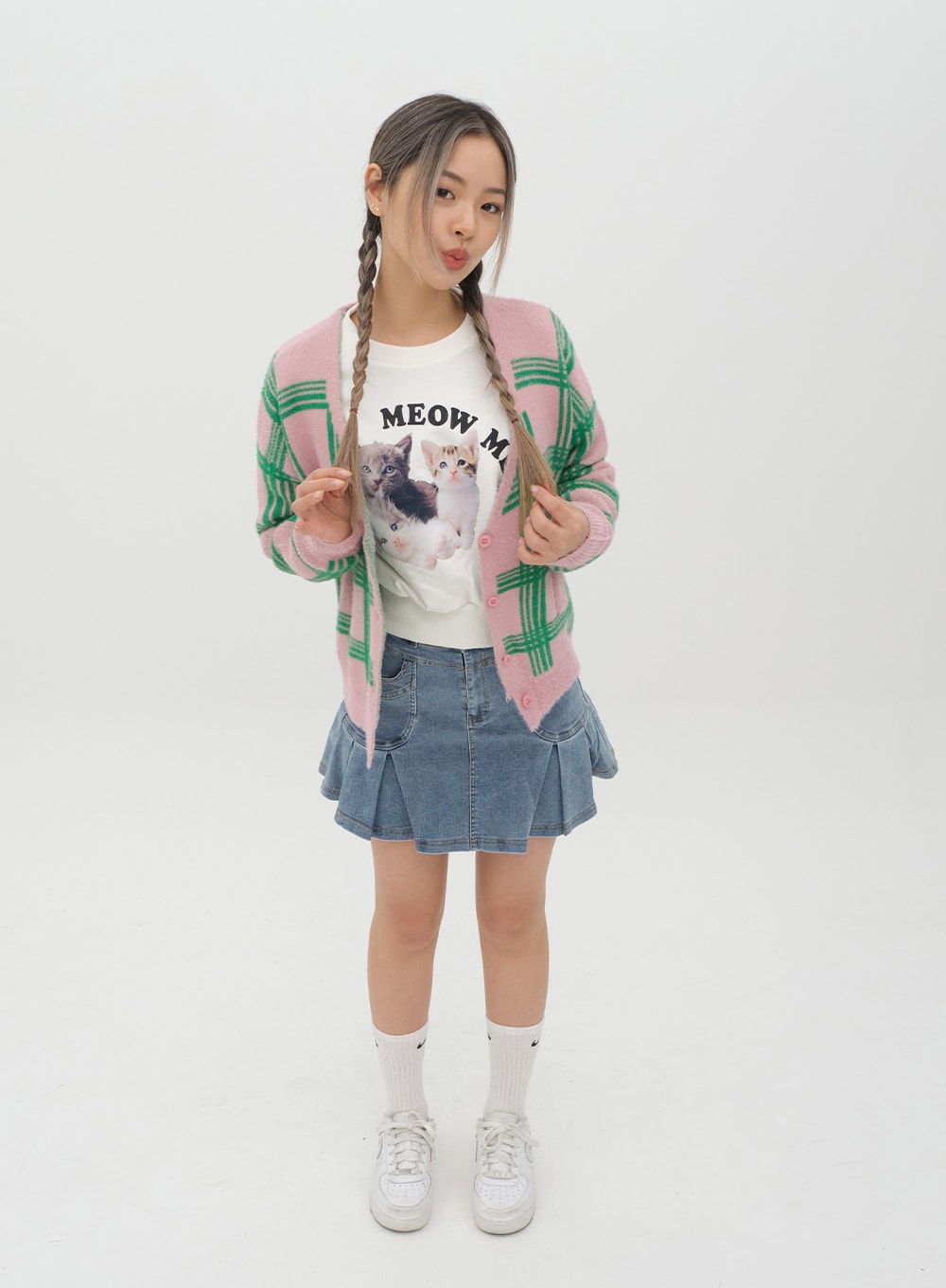 Check Pattern Cardigan J15