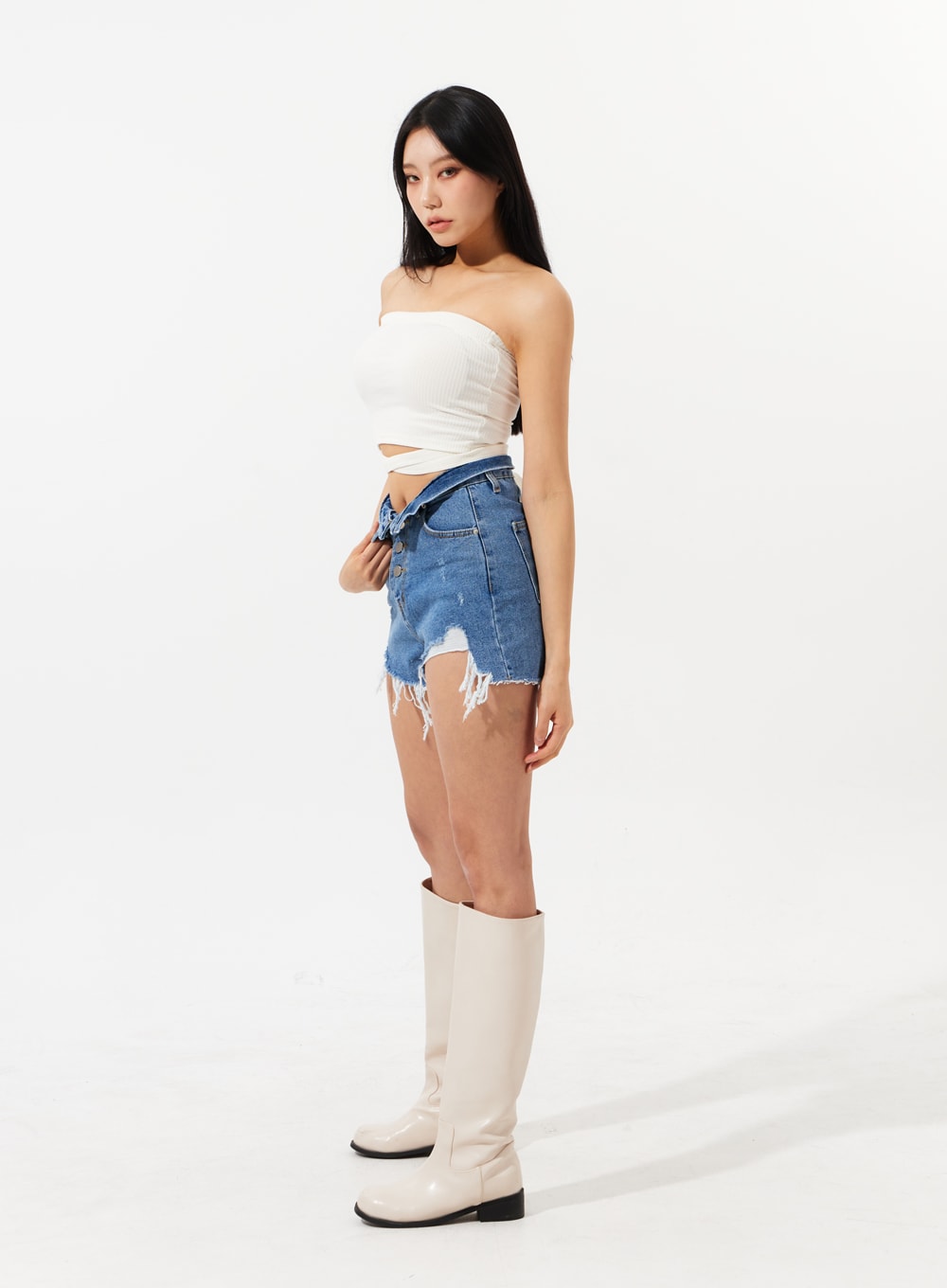 High Waist Denim Shorts IM308