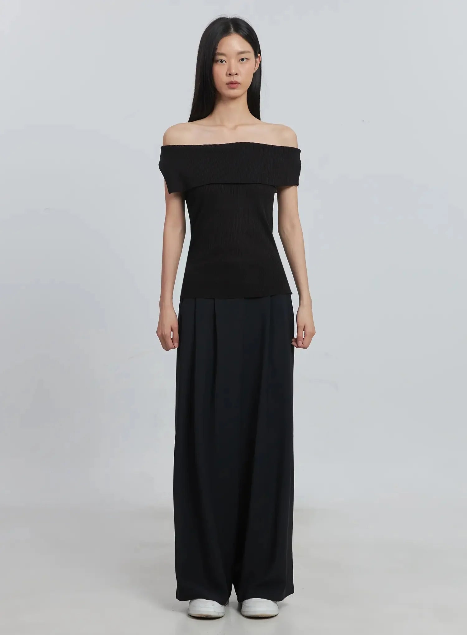 Off-Shoulder Linen Blouse IU512