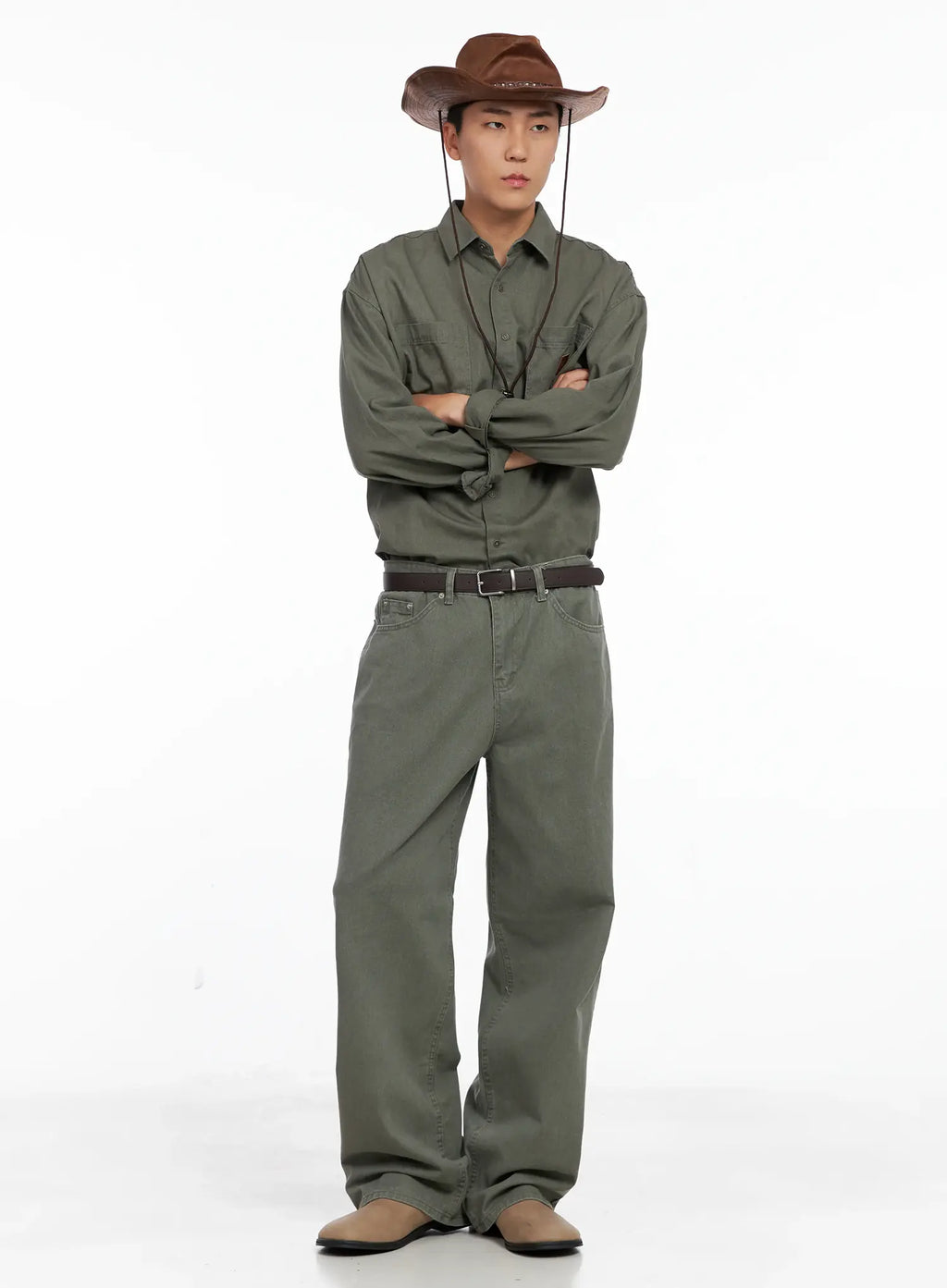 Men's Cozy Cotton Button-Up Shirt IG529