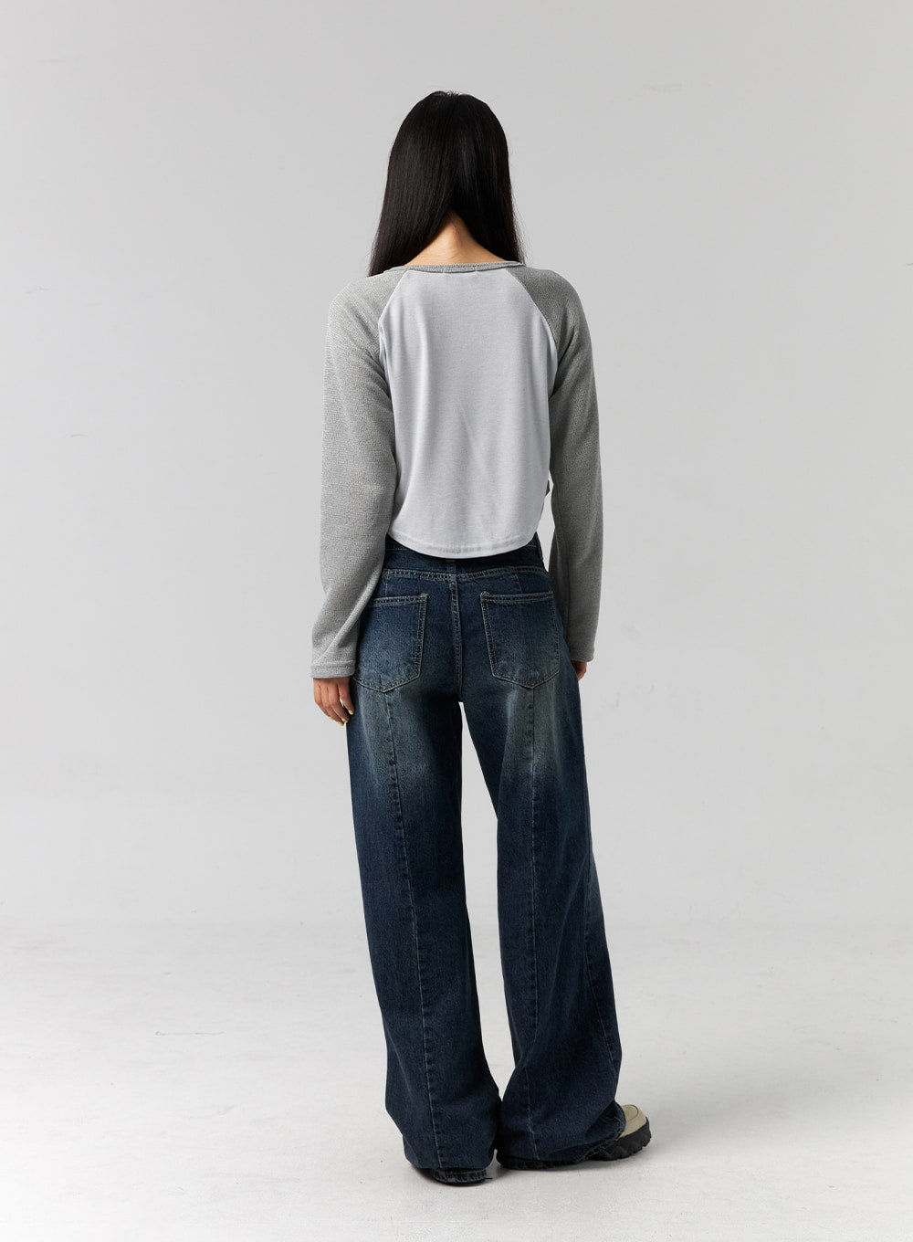 Low Rise Washed Wide Jeans CG315