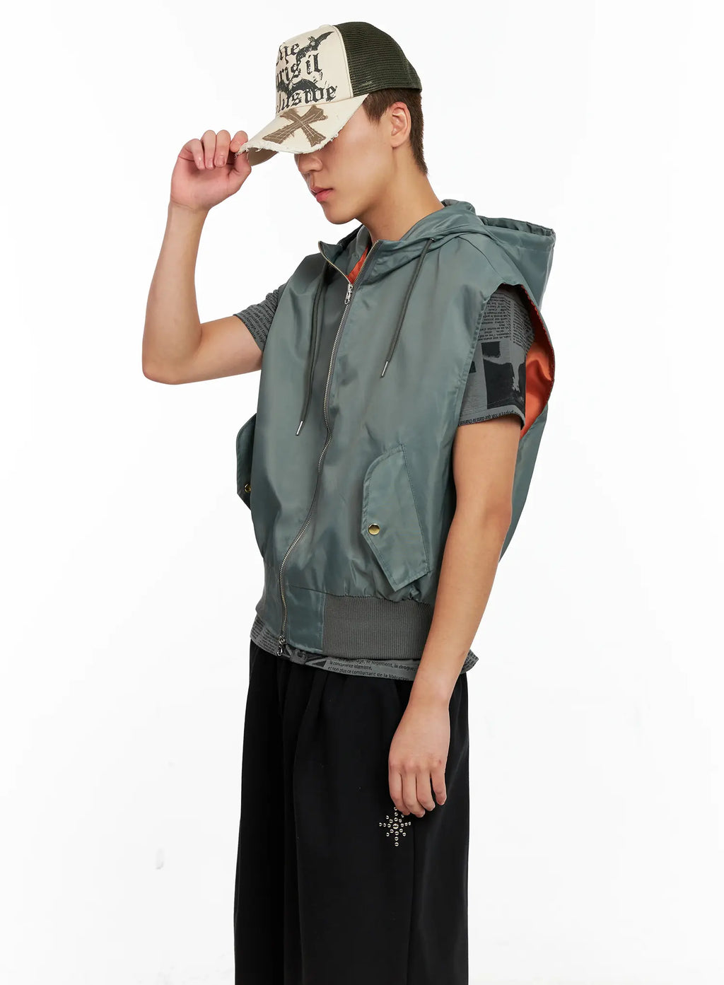 Men's Hooded MA-1 Vest IG511