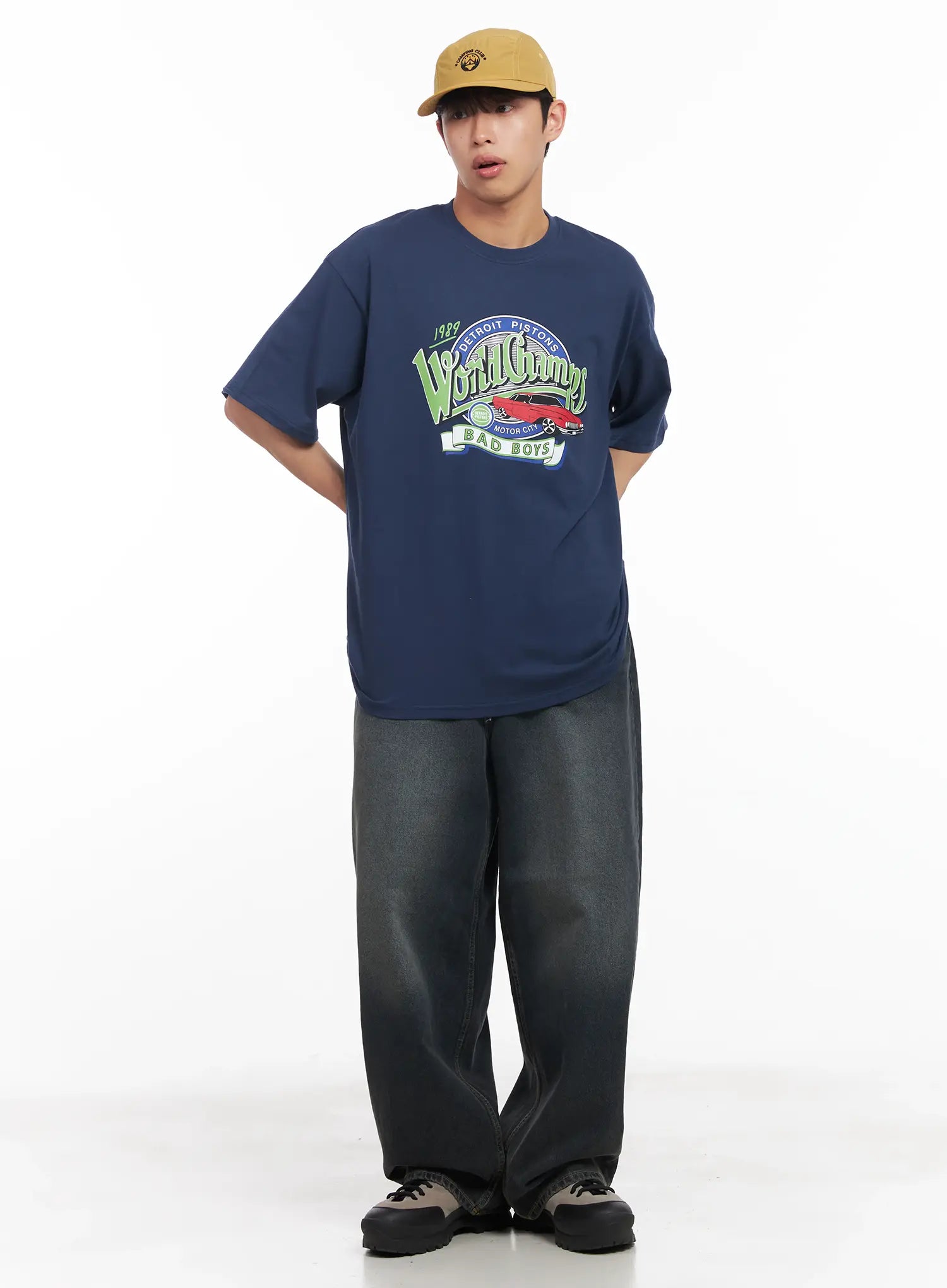 Men's Washed Baggy Jeans IU519