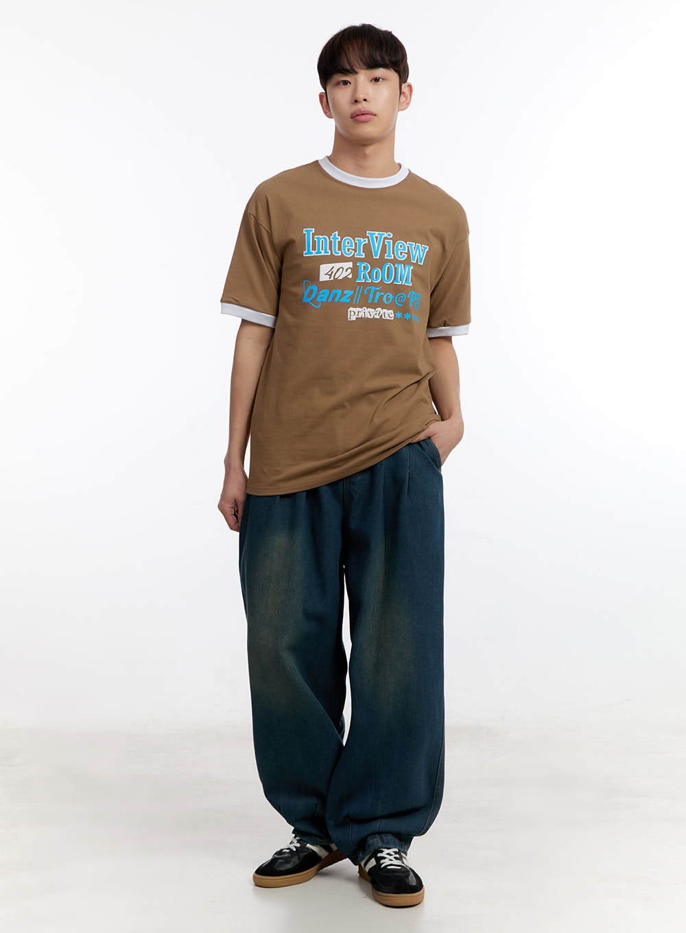 Men's Plaid Collared Oversized Shirt IA507