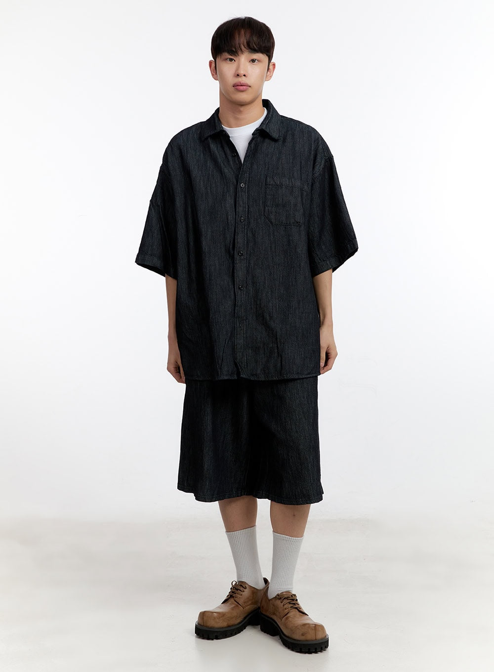 Men's Collared Oversized Shirt IA507