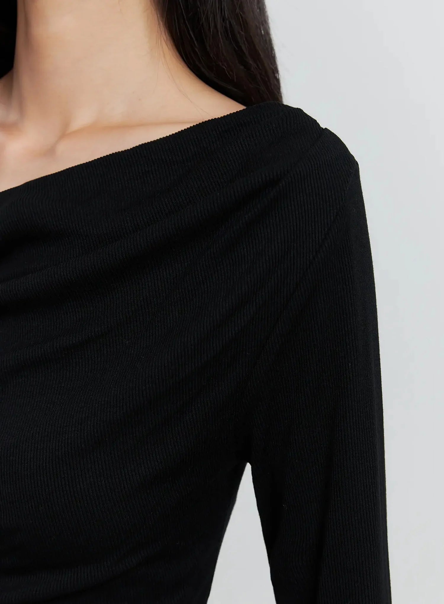 Asymmetric Long Sleeve Top IS516