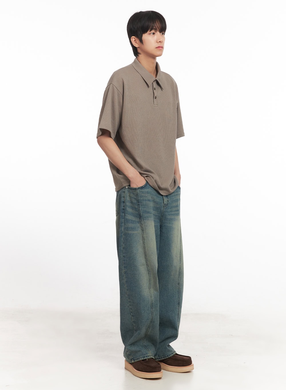 Men's Collared Knitted T-Shirt IA511