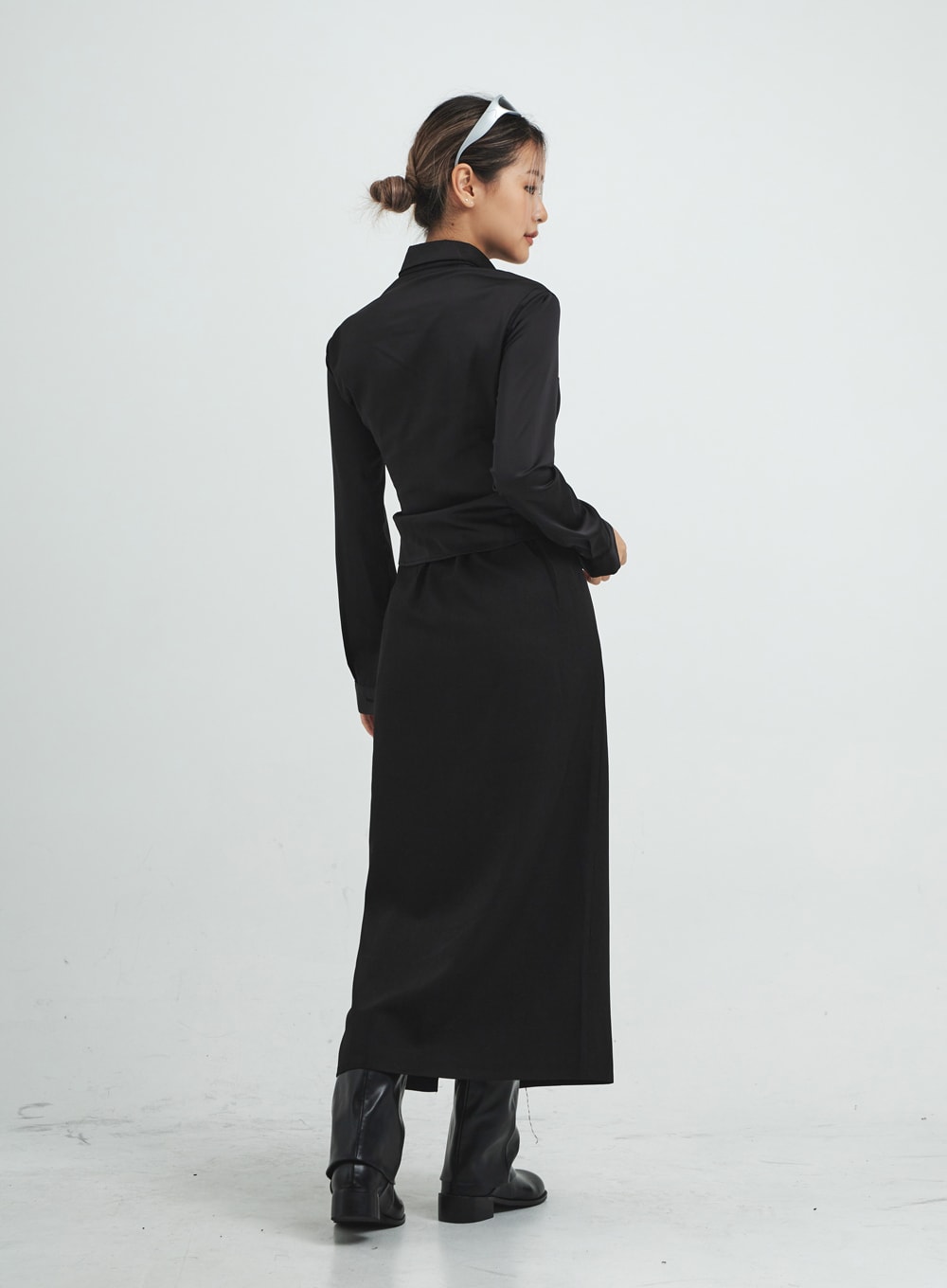 Navy Satin Line Shirt CS14