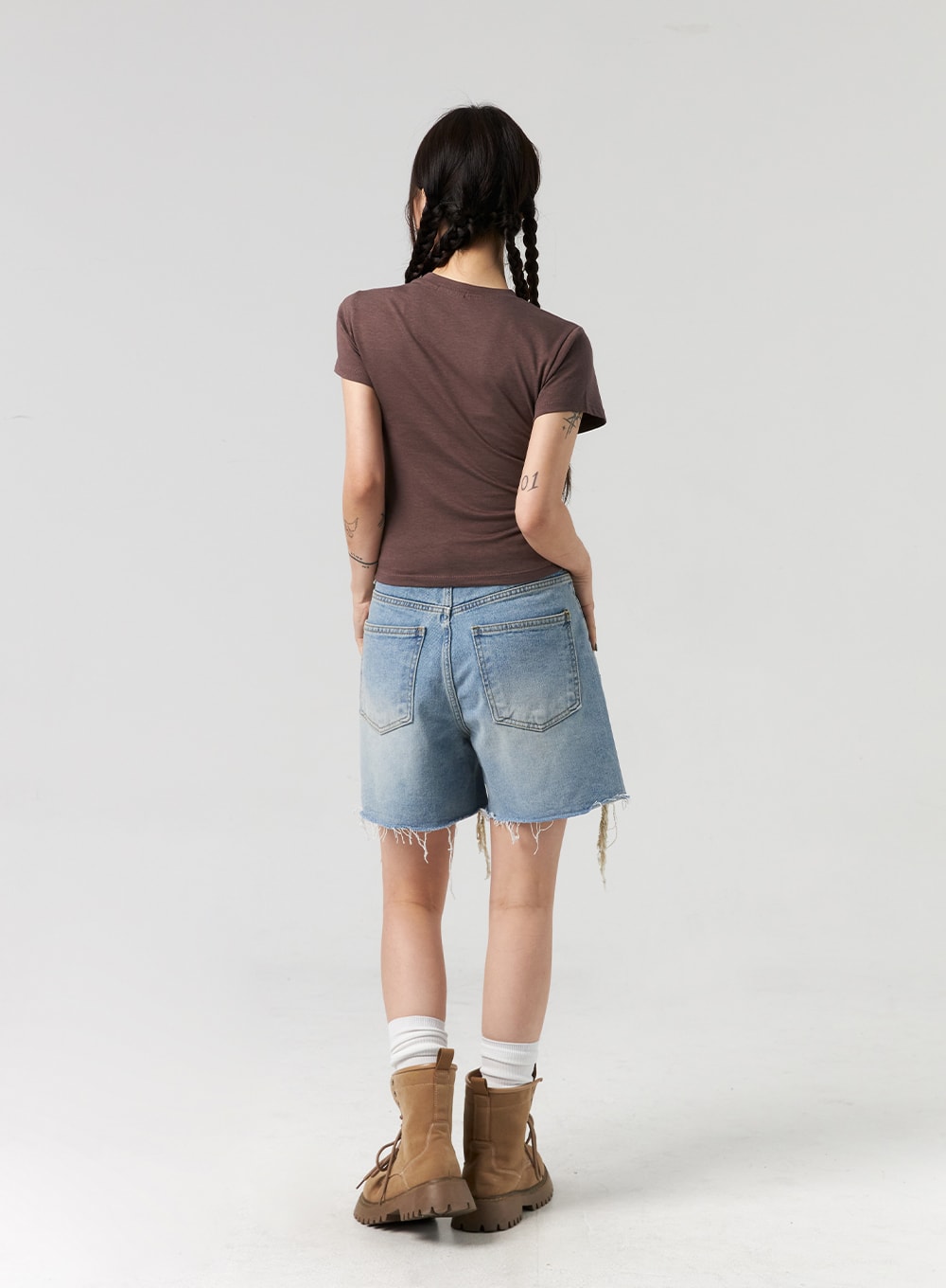 Ripped Hem Wide Leg Shorts CL327