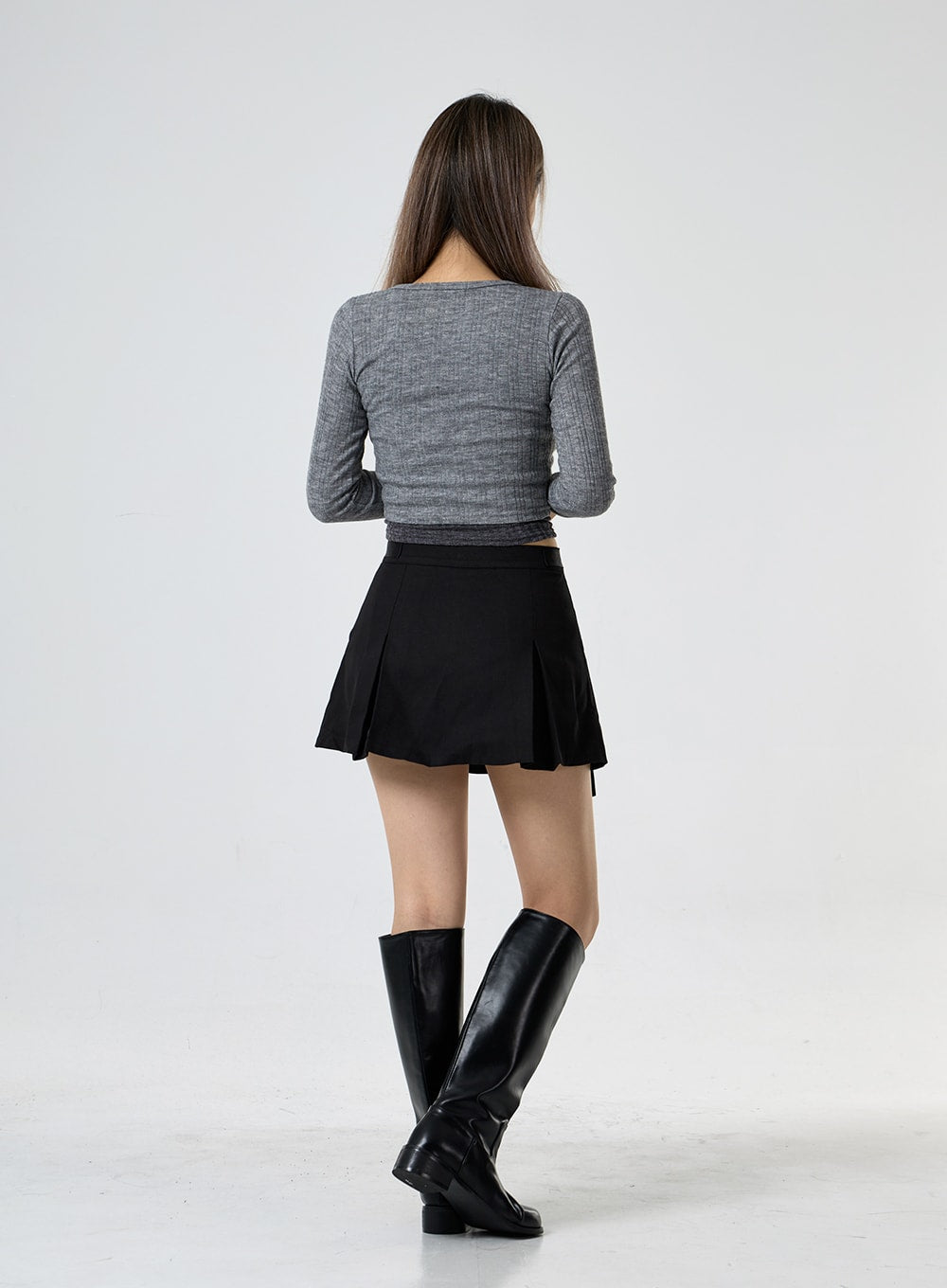 Lace Up Ribbed Crop Cardigan CG25