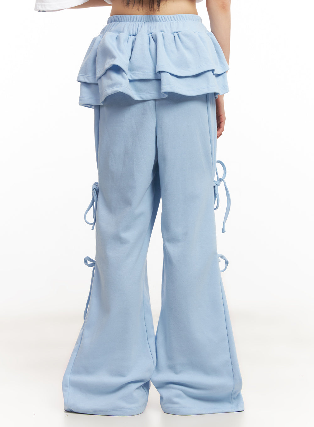 Frill Skirt-Layered Ribbon Sweatpants IY502