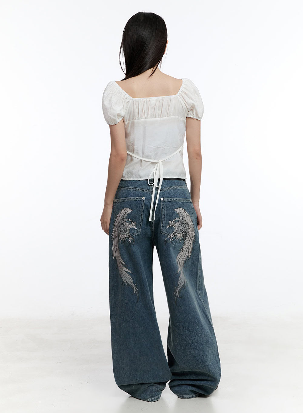 Off-Shoulder Puff-Sleeve Crop Top IU509