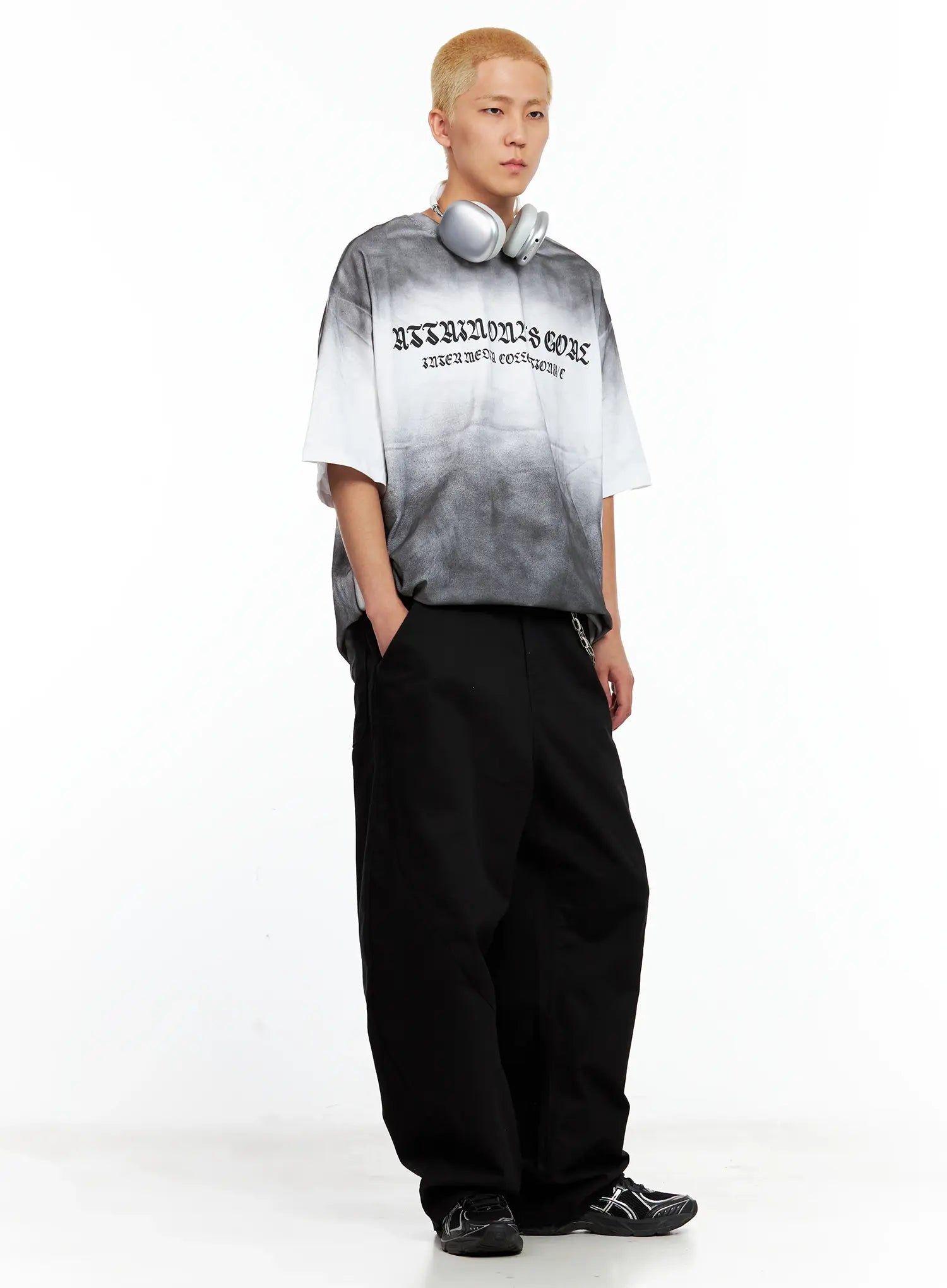 Men's Gradient Graphic Oversized Tee IL511