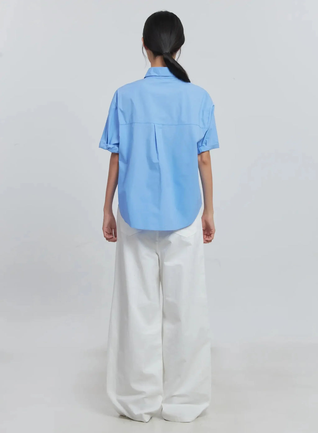 Roll-Up Short-Sleeve Collared Shirt IU512