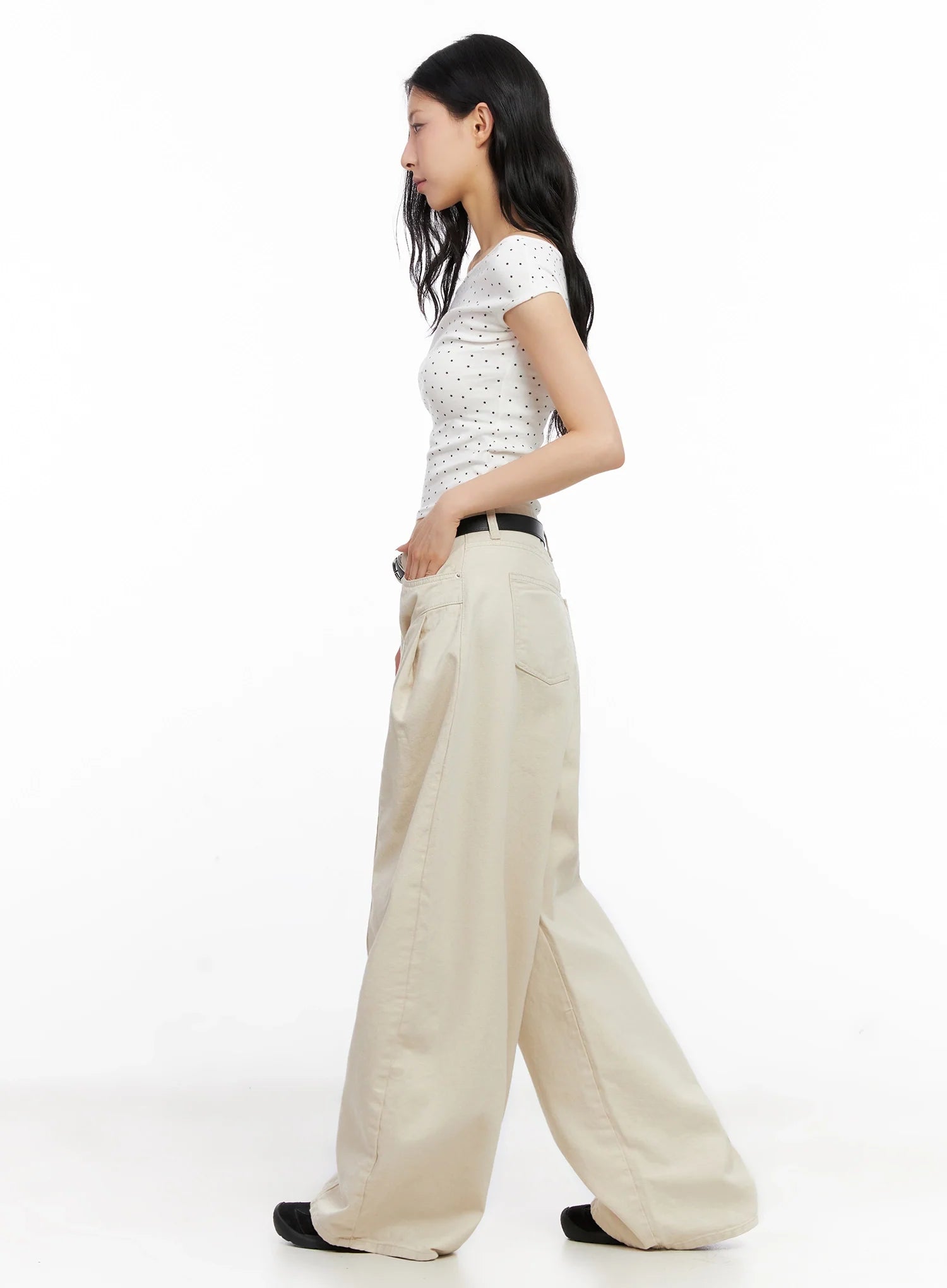 Star Print Off-Shoulder Crop Top IG508