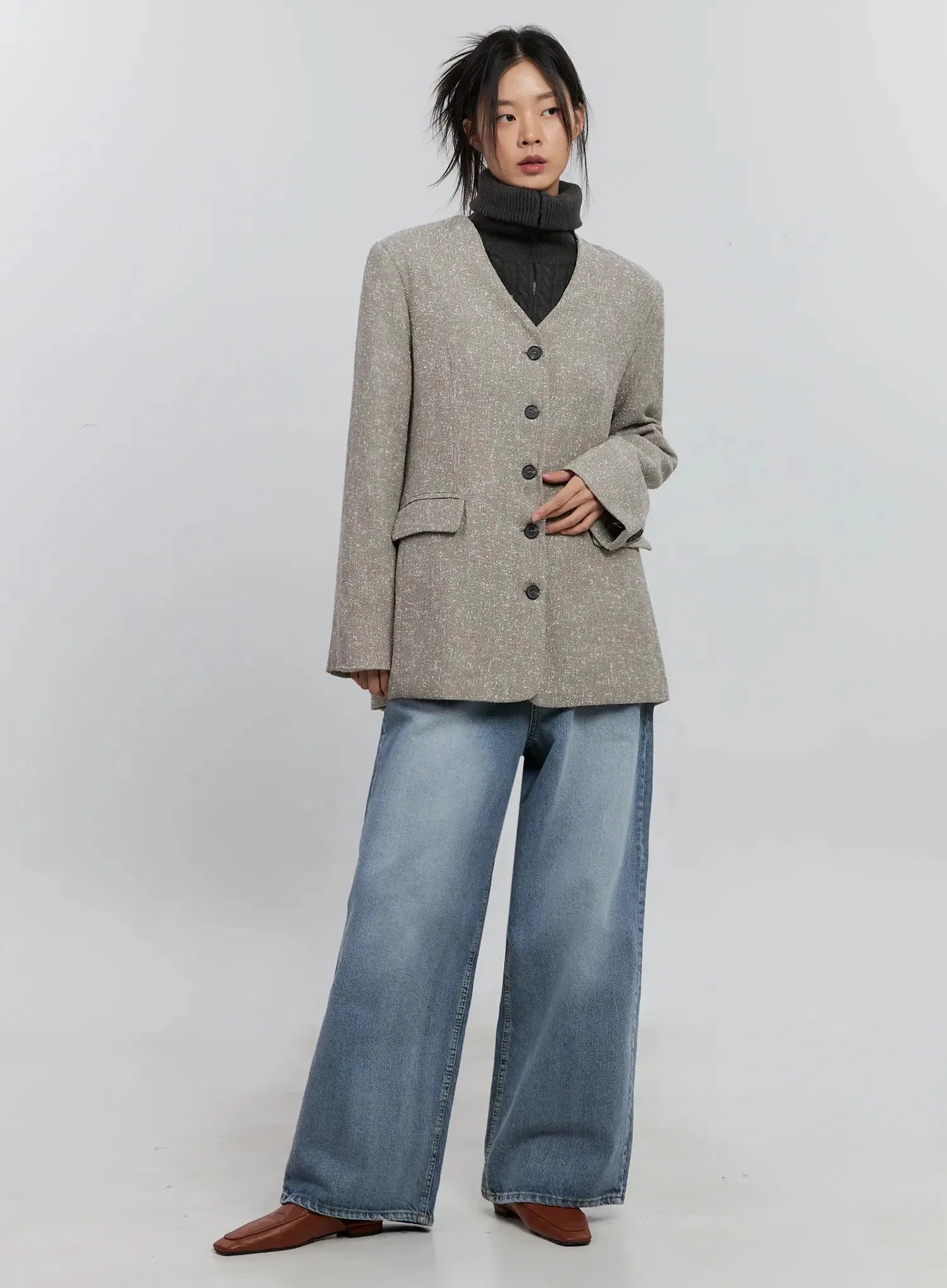 Chic Button-Up Jacket IS515