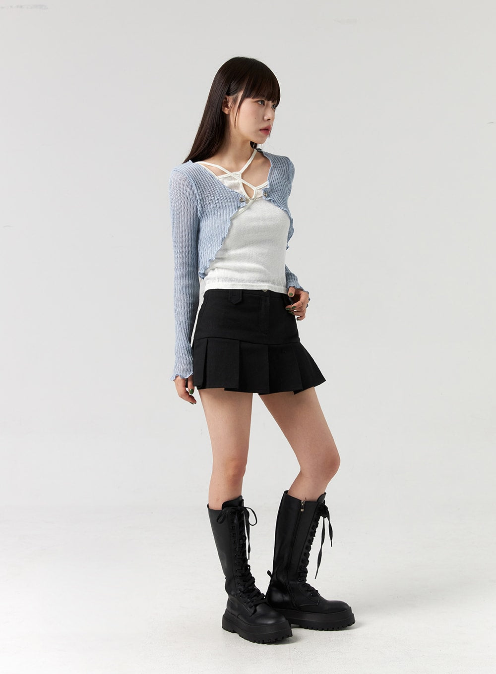 Mid-Rise Pleated Mini Skirt CL328