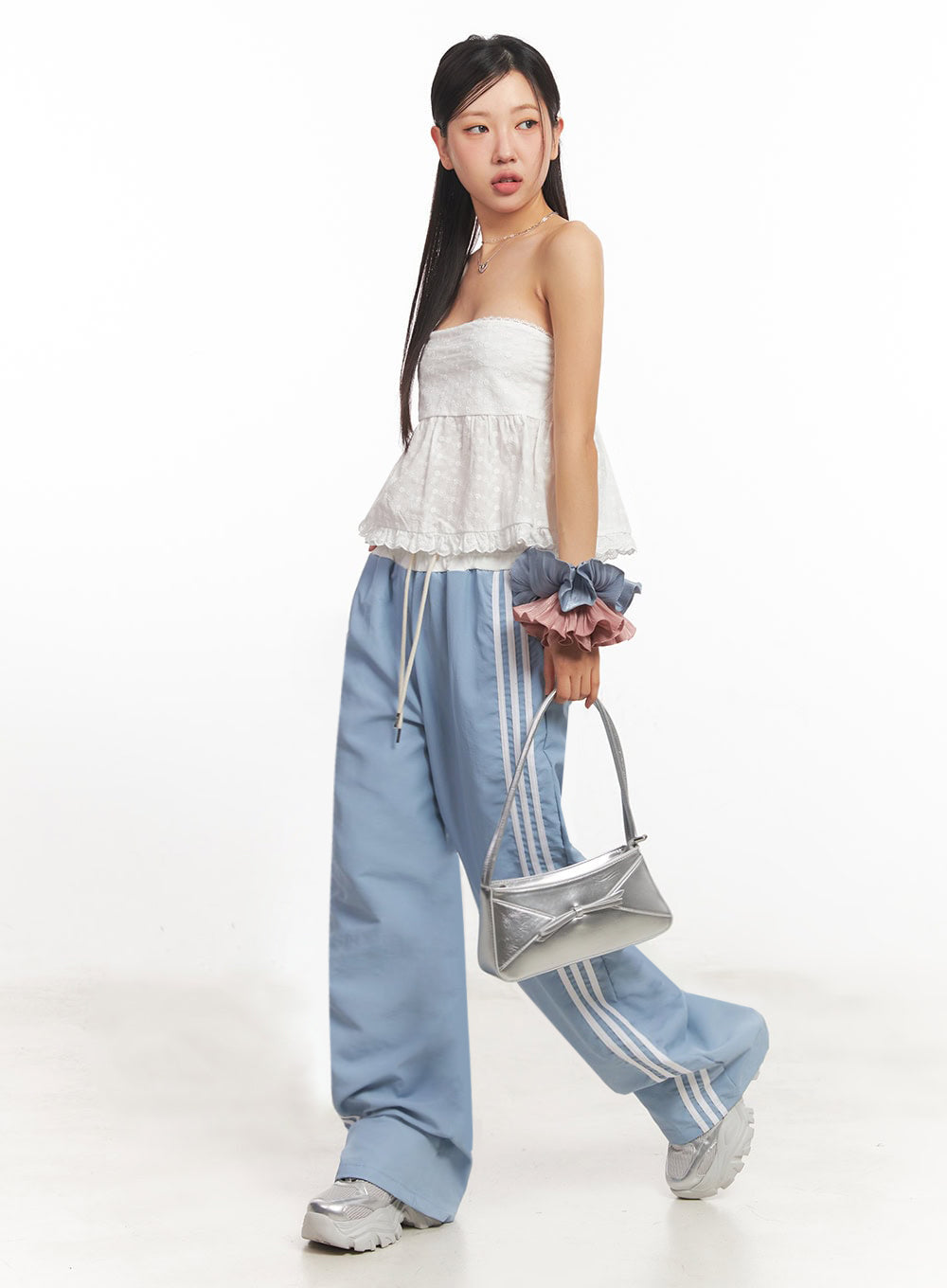 Striped Nylon Track Pants IA525