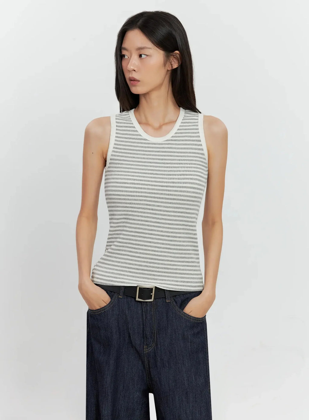 Striped Knit Tank Top IL528