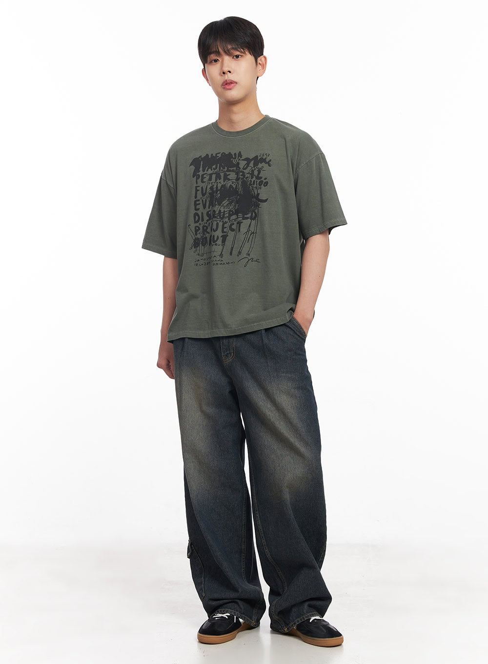 Men's Baggy Pintuck Jeans IY522