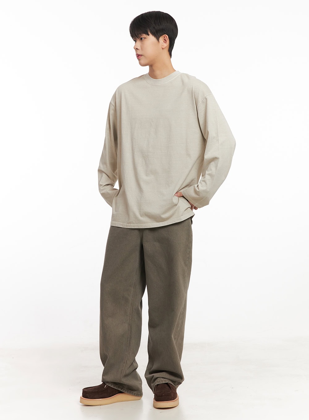 Men's Cotton Washed Wide-Leg Pants IM527