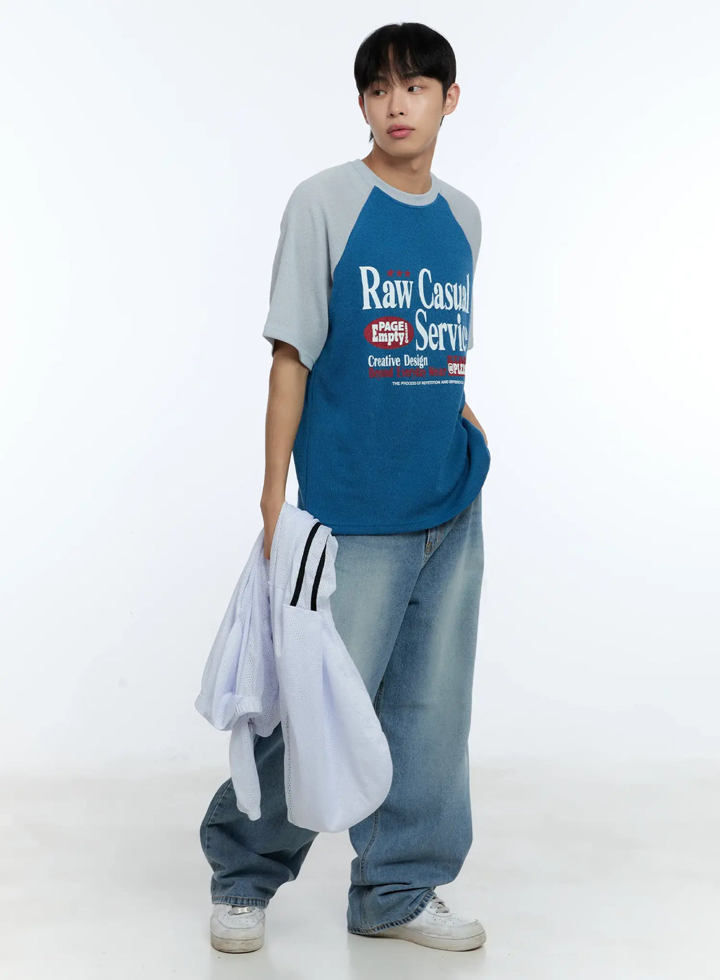 Men's Casual Wide Leg Washed Jeans IG519