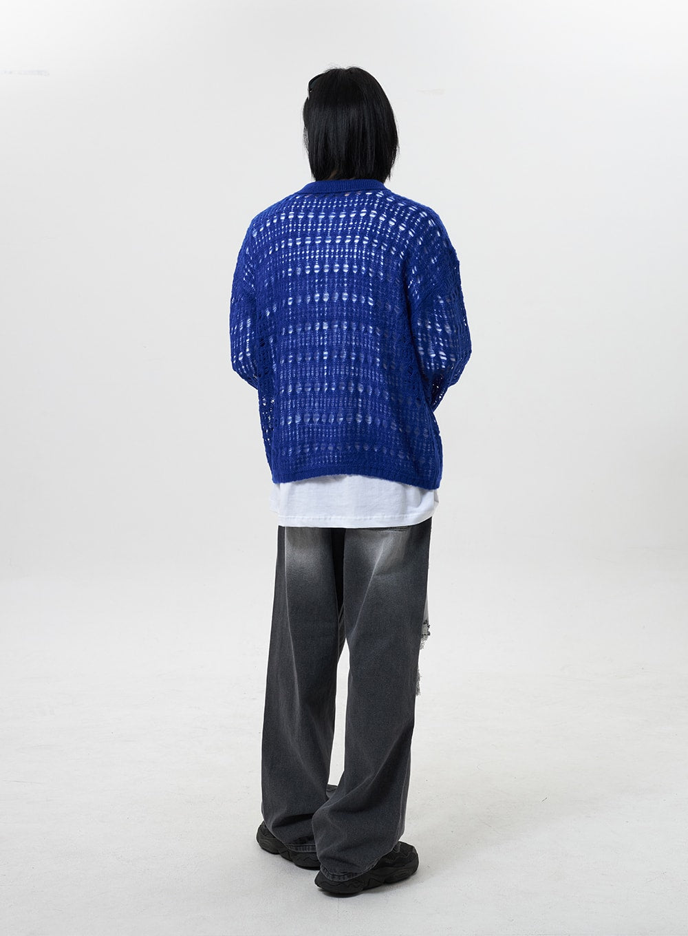 Wide Leg Ripped Jeans Unisex CY322