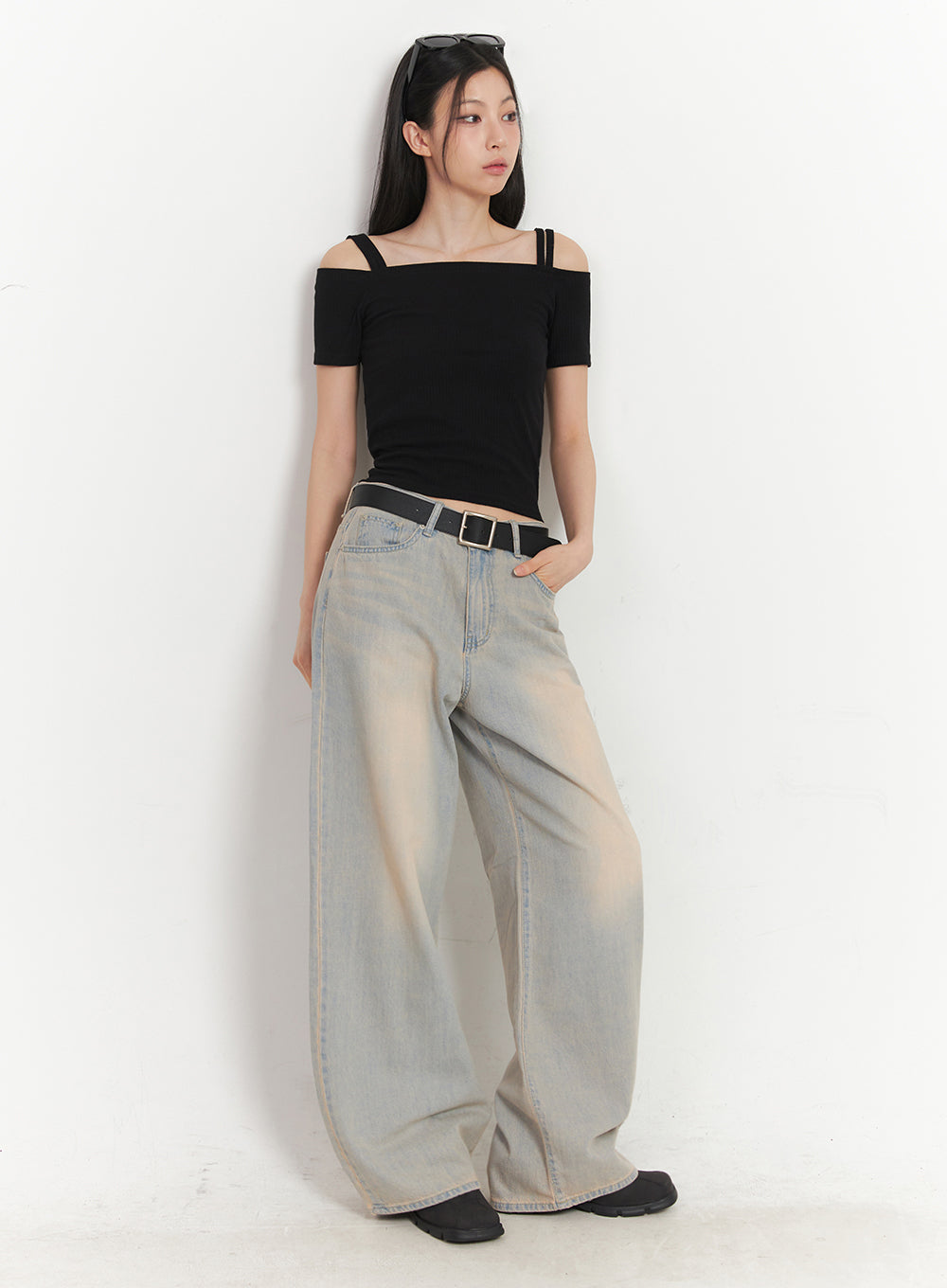 Mielle Washed Wide-Leg Jeans IY516