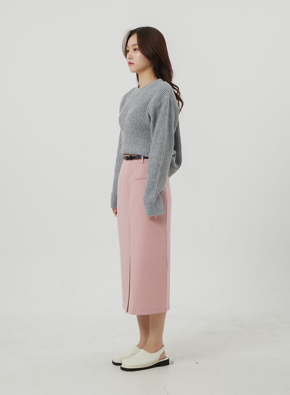 High Waist Front Slit Maxi Skirt OJ320