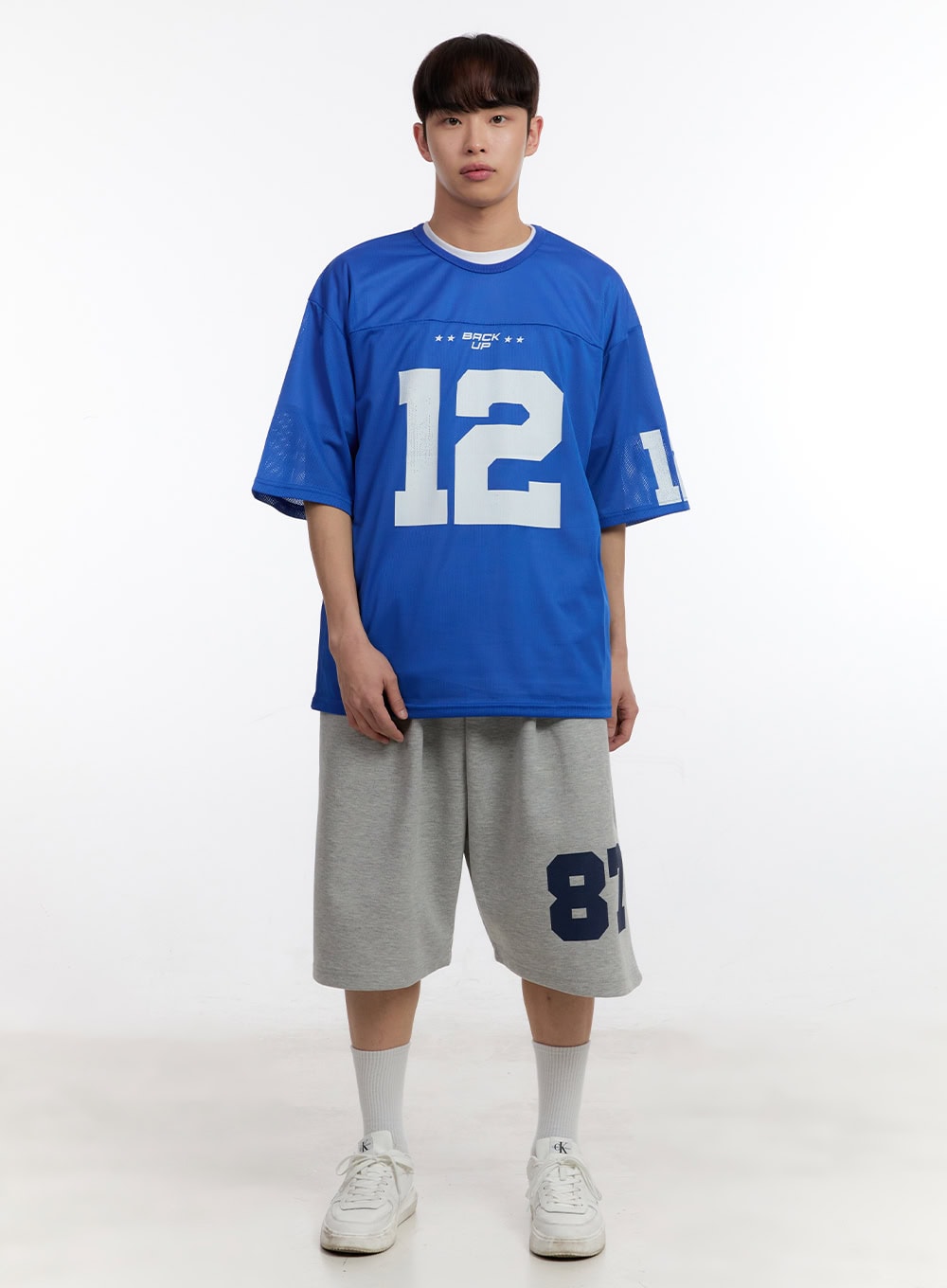 Men's Oversized Graphic Mesh T-Shirt IA504