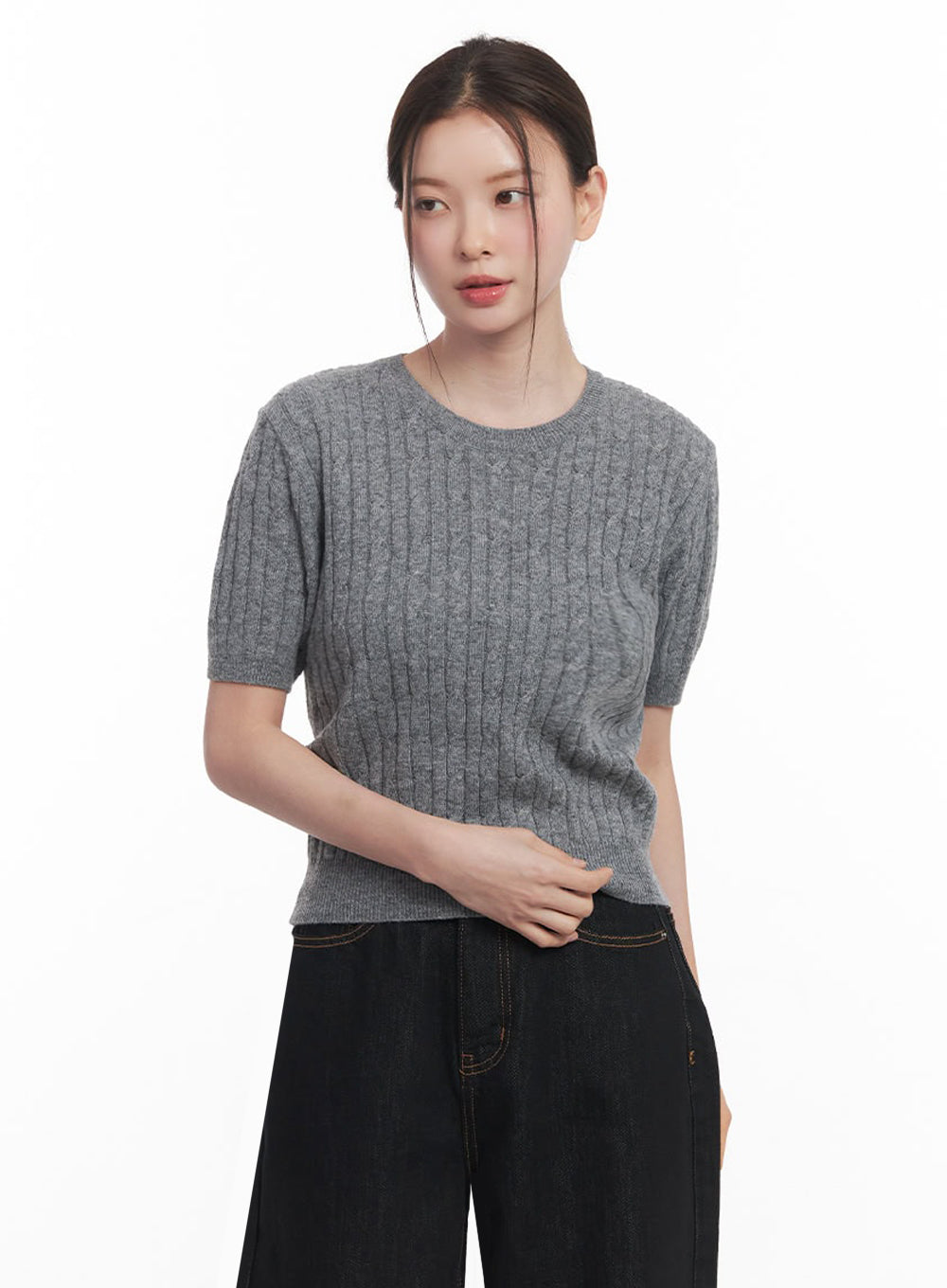 Cable-Knit Crop Top IY513