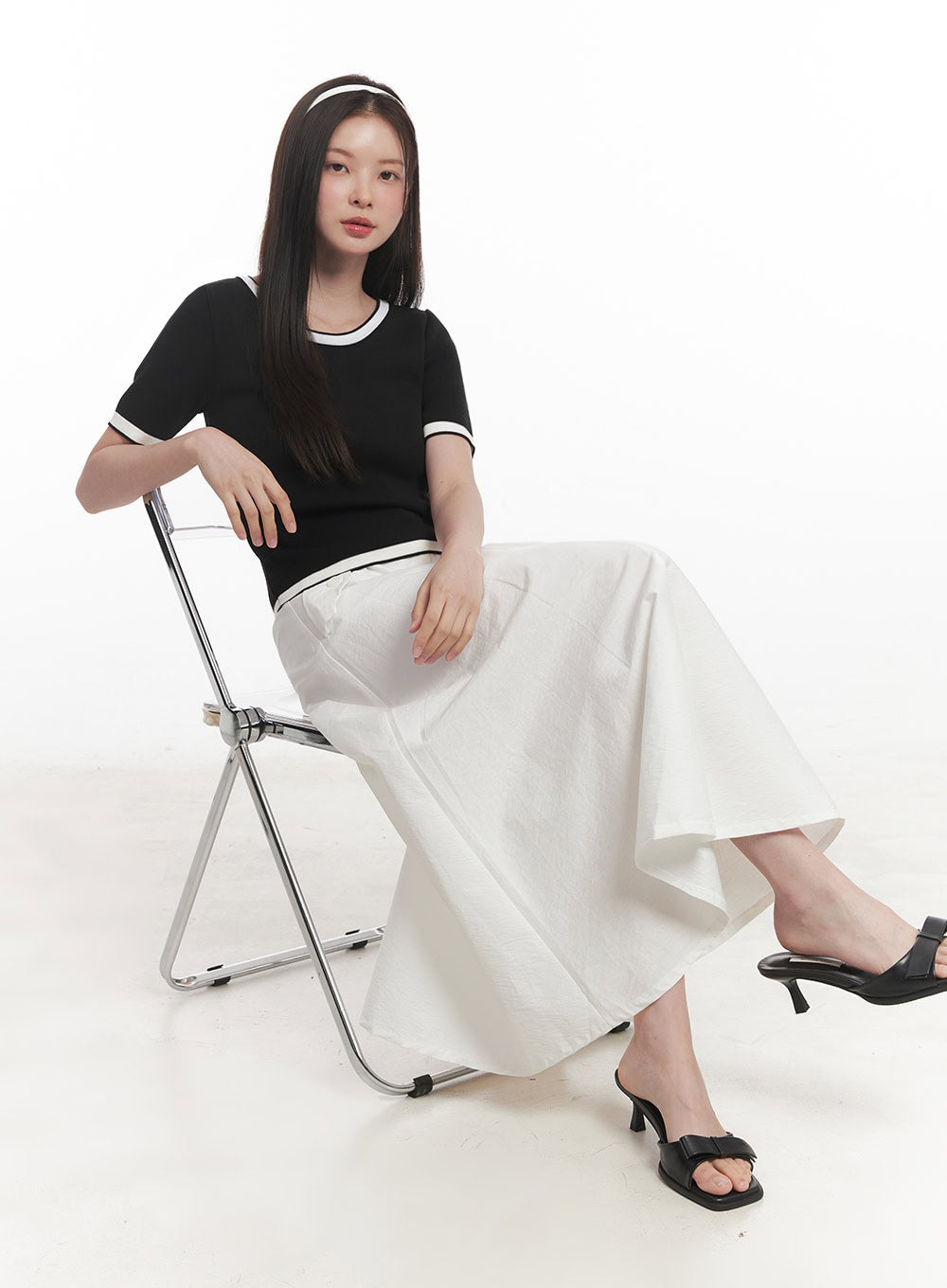 Flare Cotton Maxi Skirt IY513